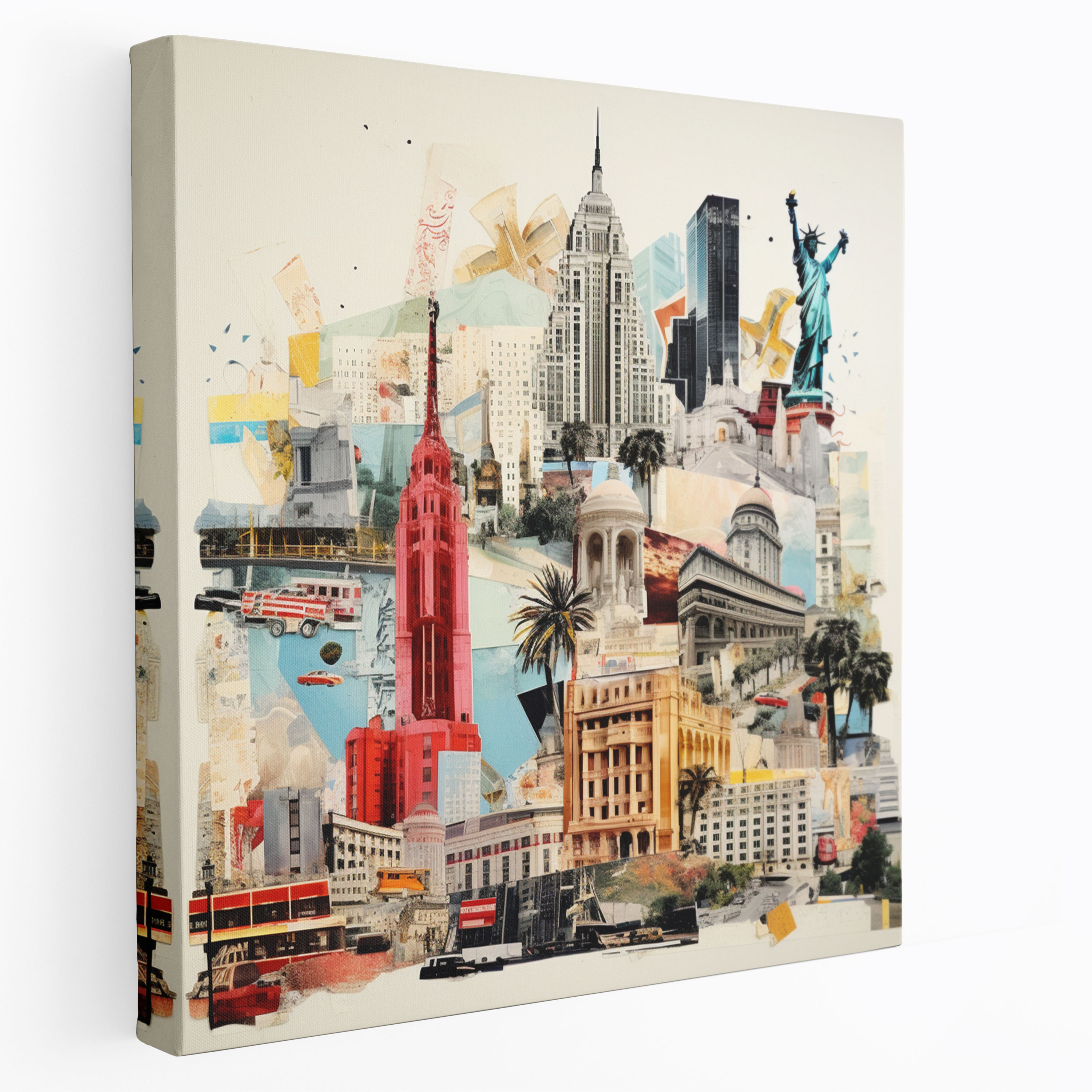 Worldwide Hotel Icons Canvas Print - Hotel, Landmarks, Worldwide Hotel Icons Canvas Print, Mixed Media Artwork