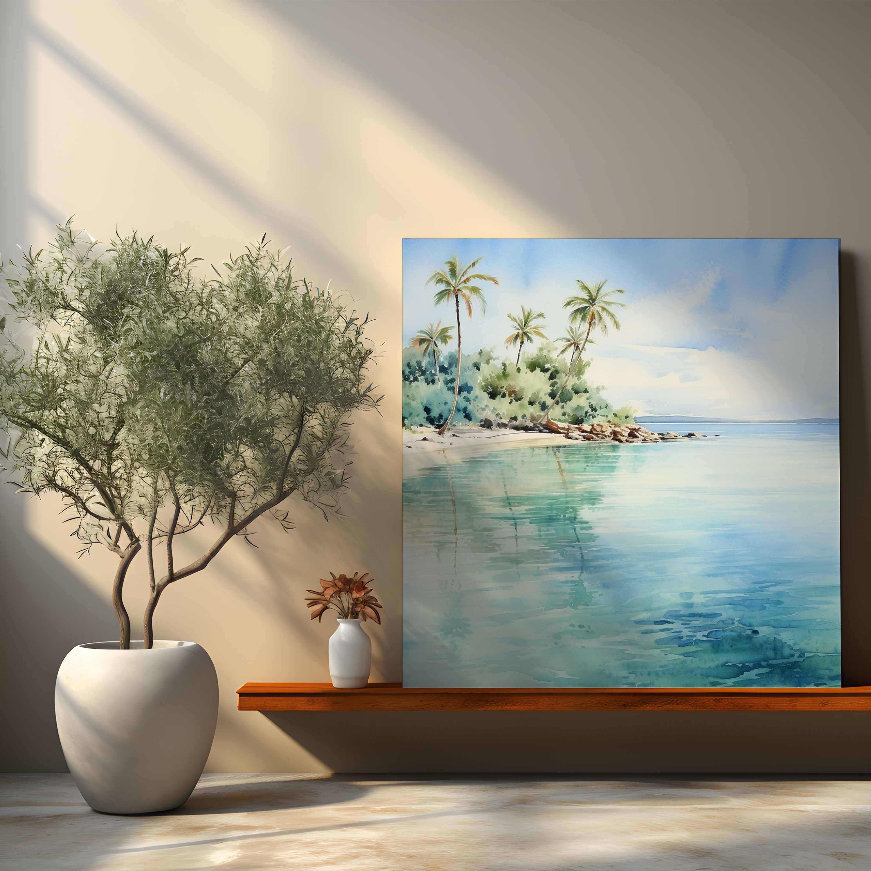 Tropical Beach Canvas Print - Hotel, Wall Decoration, Canvas, Beach Scene
