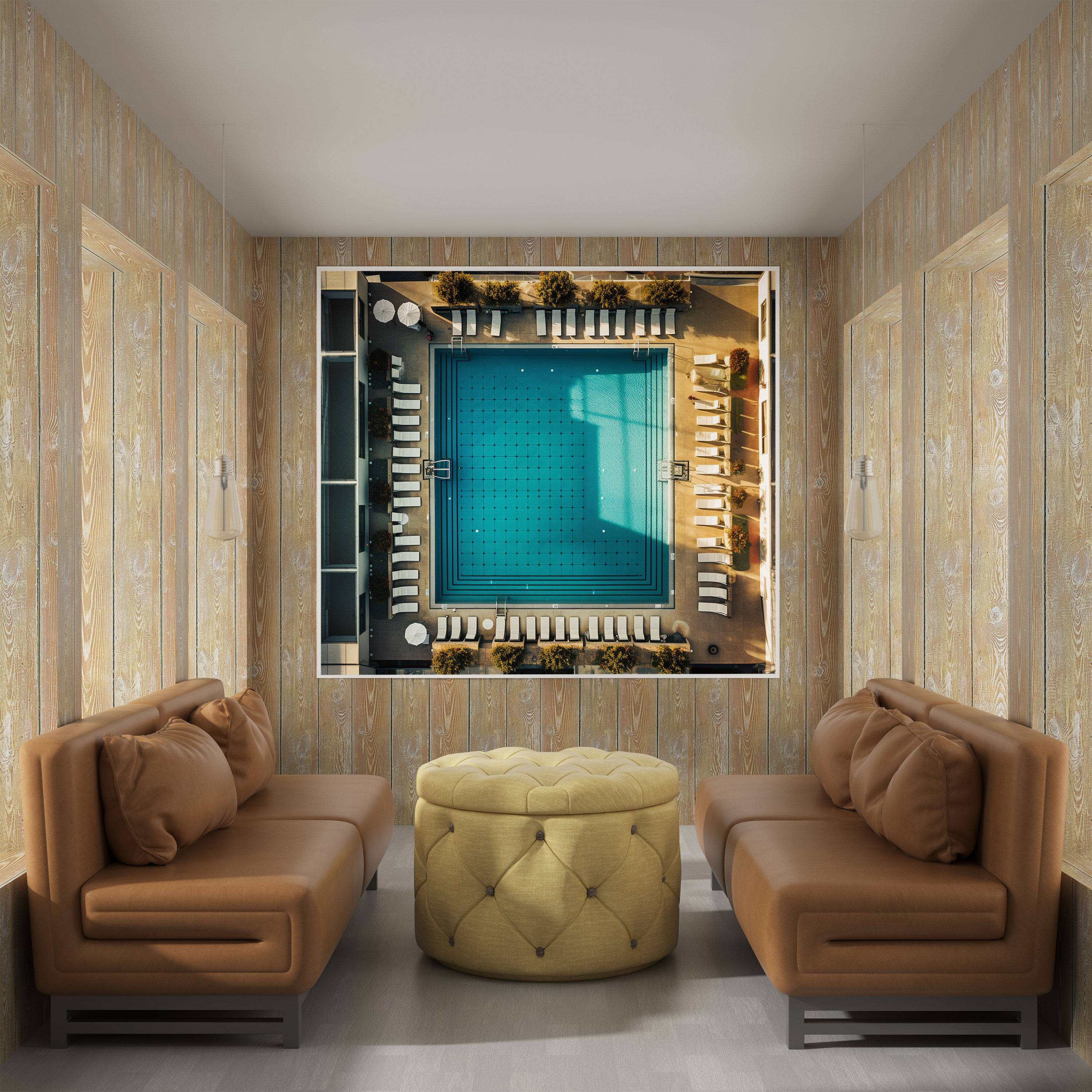 Rooftop Pool Canvas Print - Hotel, Luxurious, Home Decoration, Wall Art