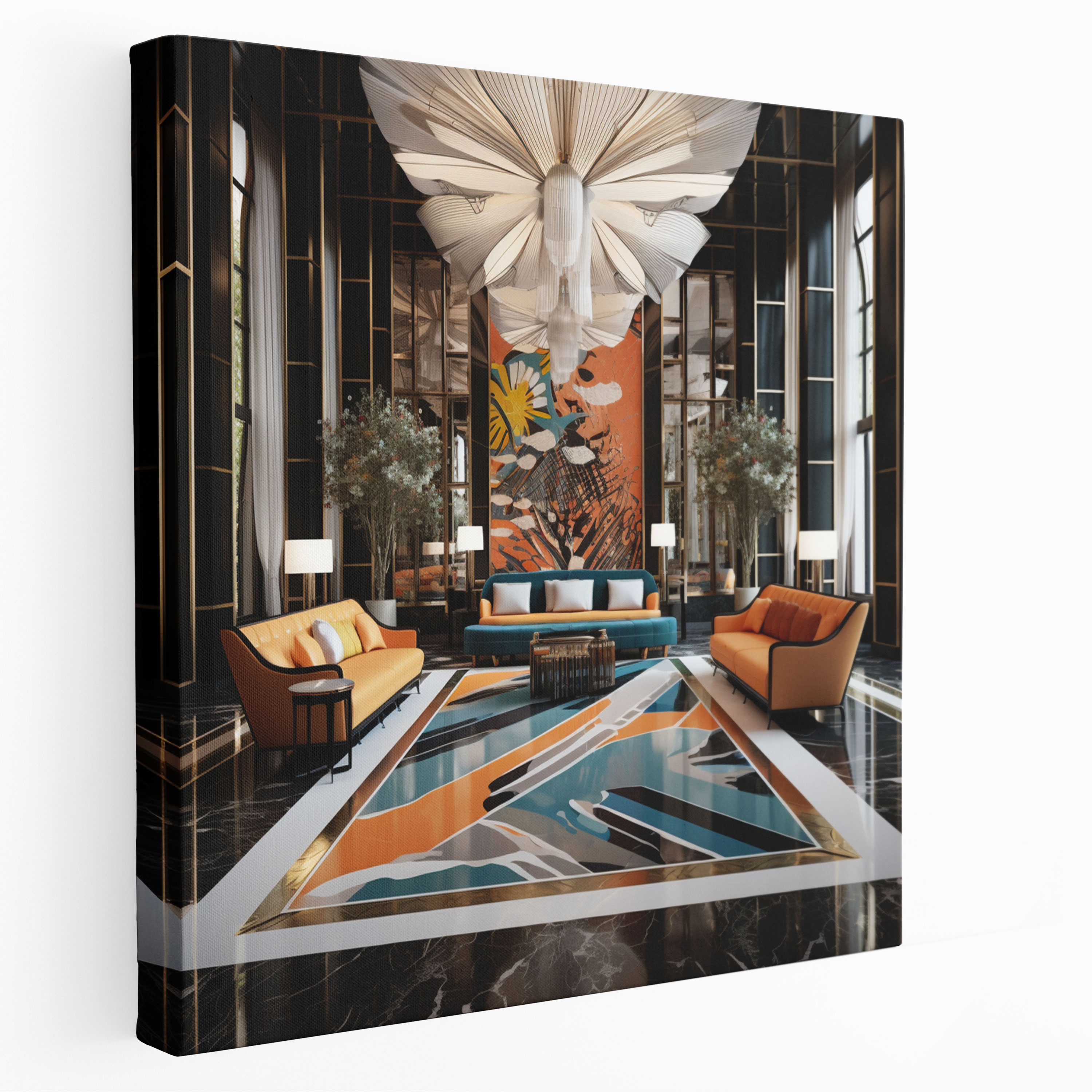 Art Deco Hotel Canvas Print - Hotel, Canvas, Wall Art, Art Deco Hotel Canvas Print