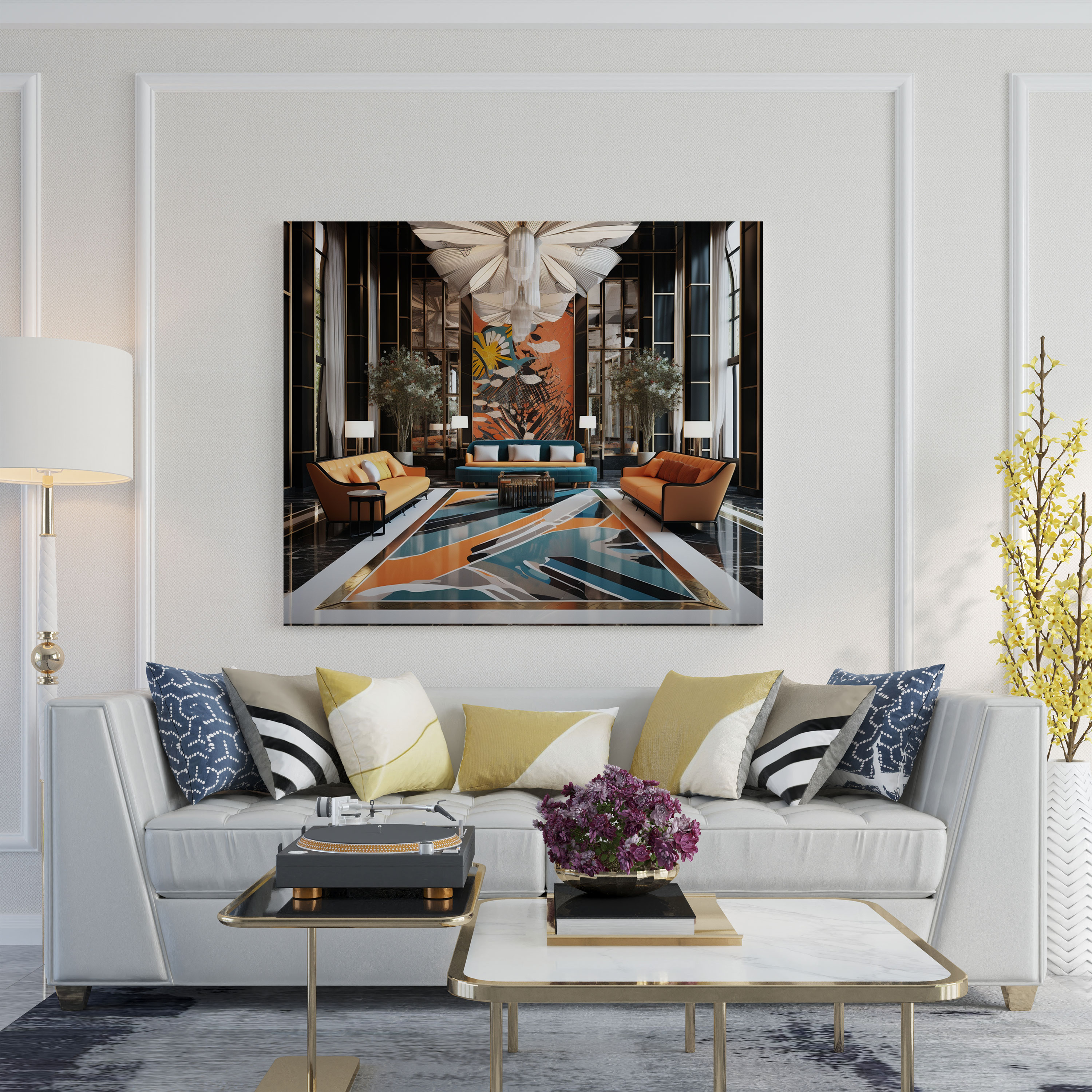 Art Deco Hotel Canvas Print - Hotel, Canvas, Wall Art, Art Deco Hotel Canvas Print