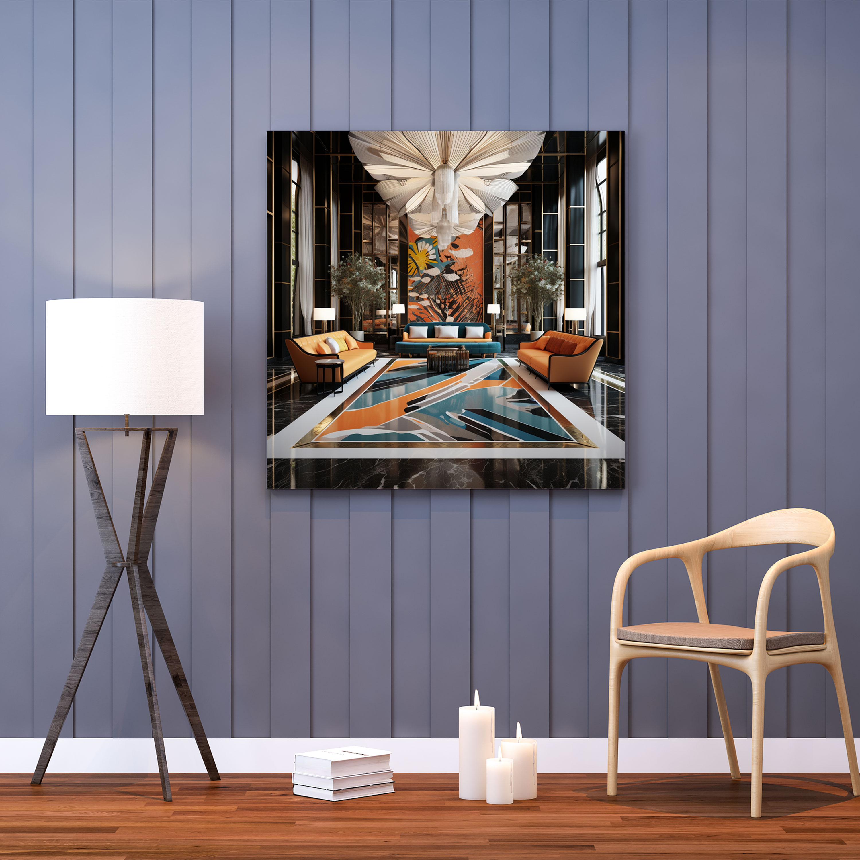 Art Deco Hotel Canvas Print - Hotel, Canvas, Wall Art, Art Deco Hotel Canvas Print