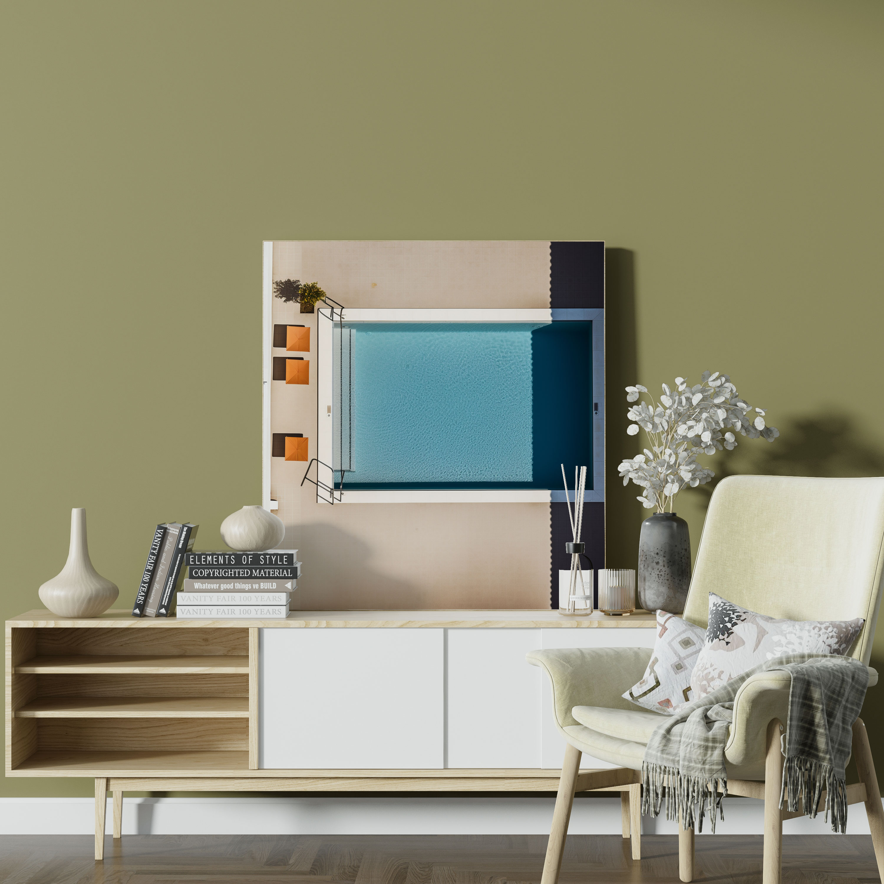 Minimalist Oteli Havuz Kanvas Tablo - Oteli Kanvas Tablo Kanvas Kanvas Duvar Sanatı