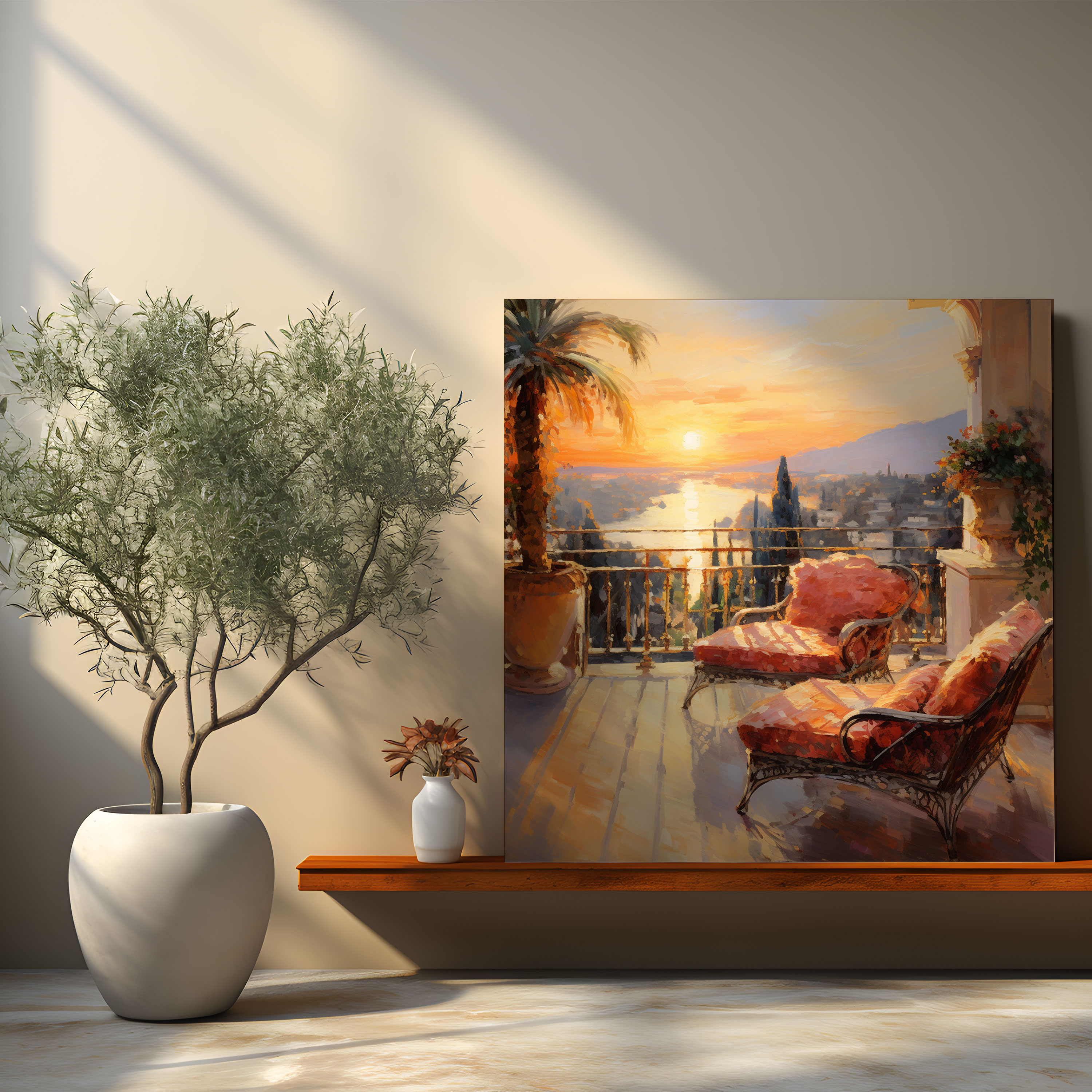 Impressionist Sunset Hotel Canvas Print - Hotel, Canvas, Wall Art, Canvas Print