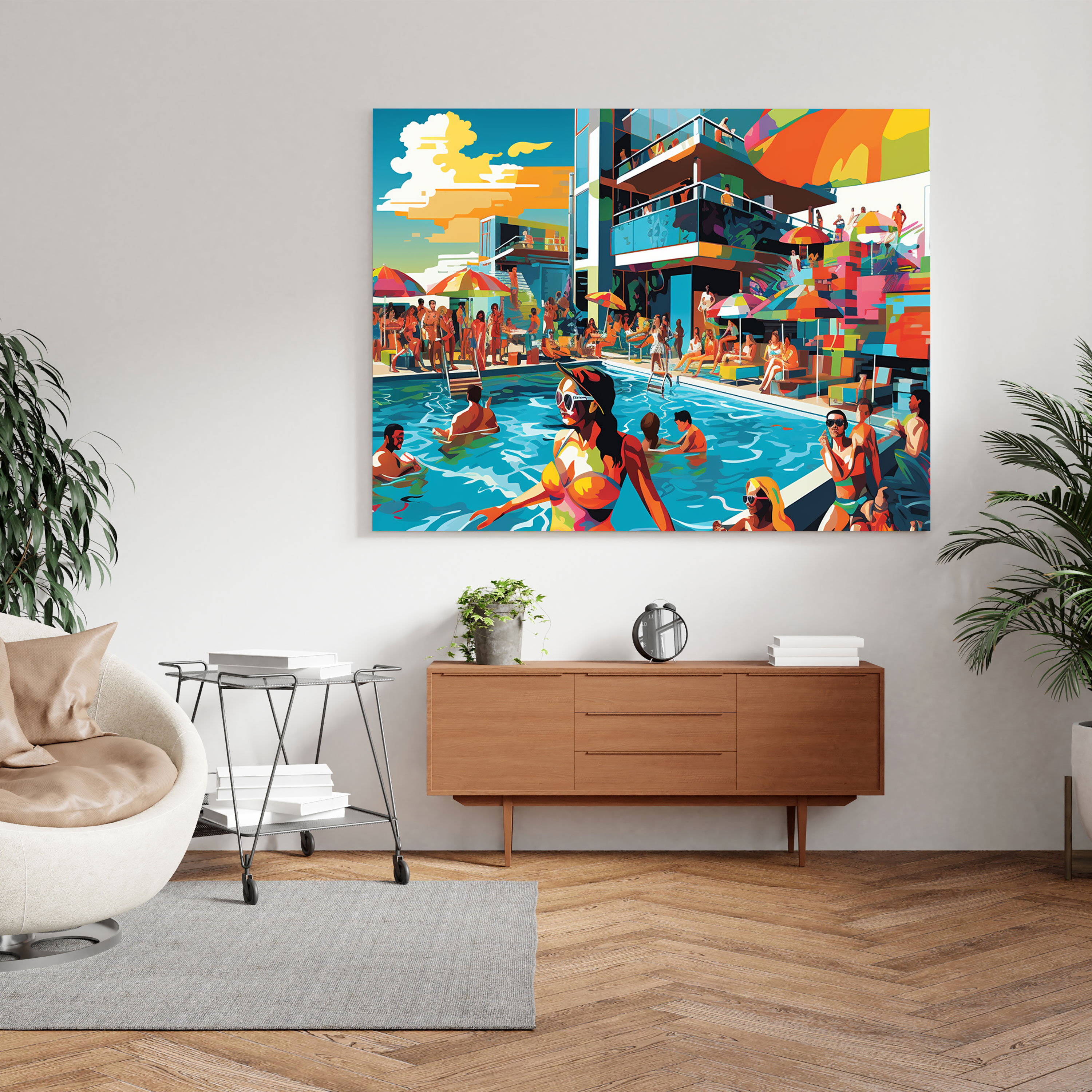 Çatı Partisi Kanvas Tablo - Otel Kanvas Trendy Otel