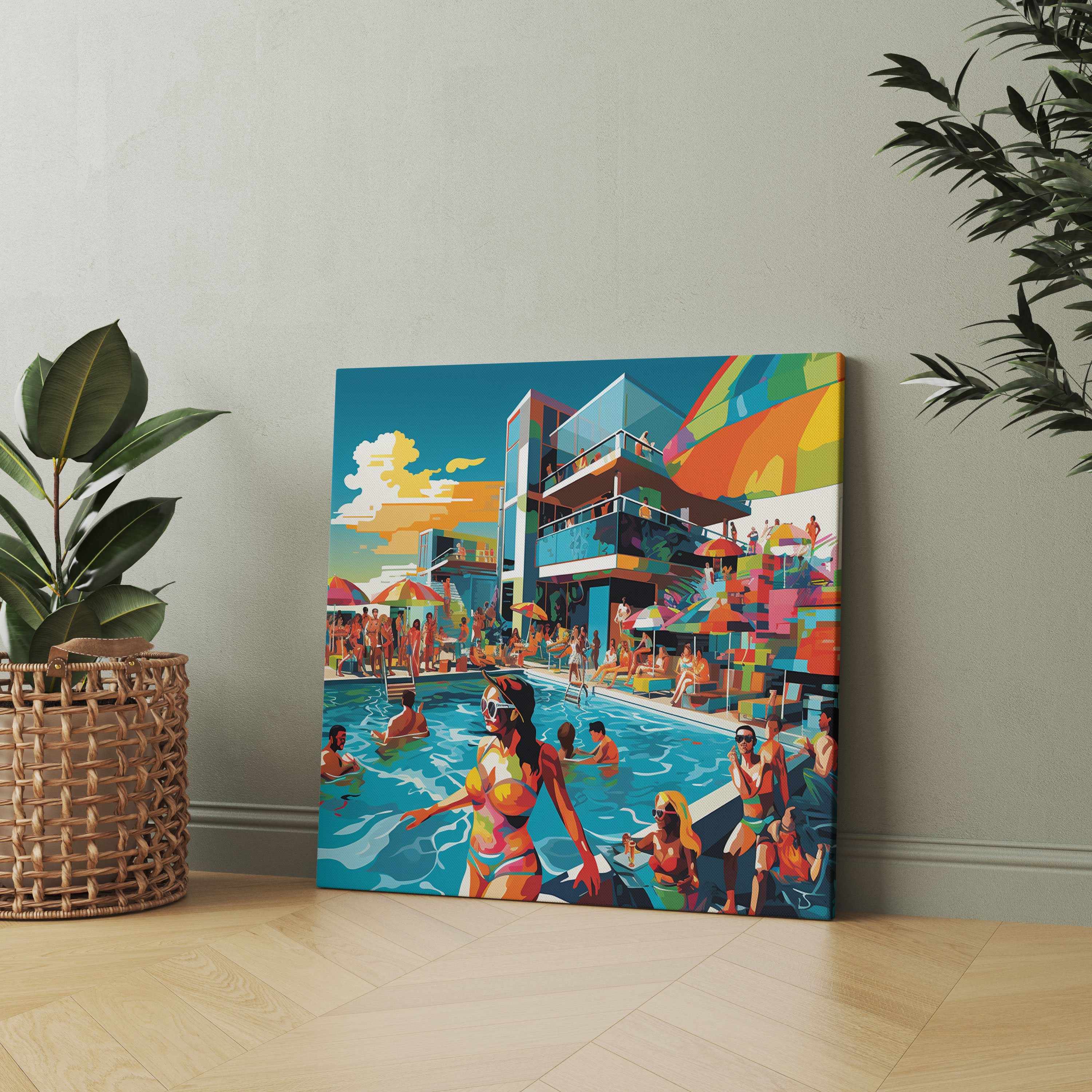 Çatı Partisi Kanvas Tablo - Otel Kanvas Trendy Otel