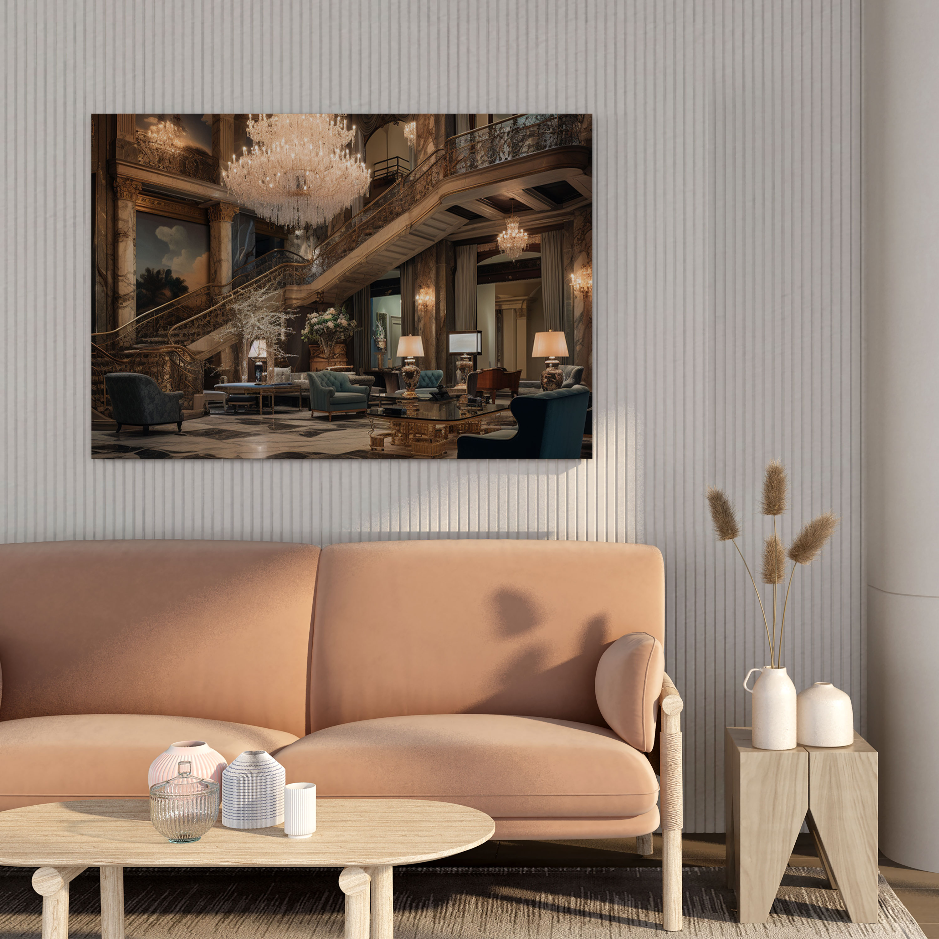 Grandeur Giriş Kanvas Tablosu - Otel Modern Fotoğraf Kanvas Duvar Sanatı