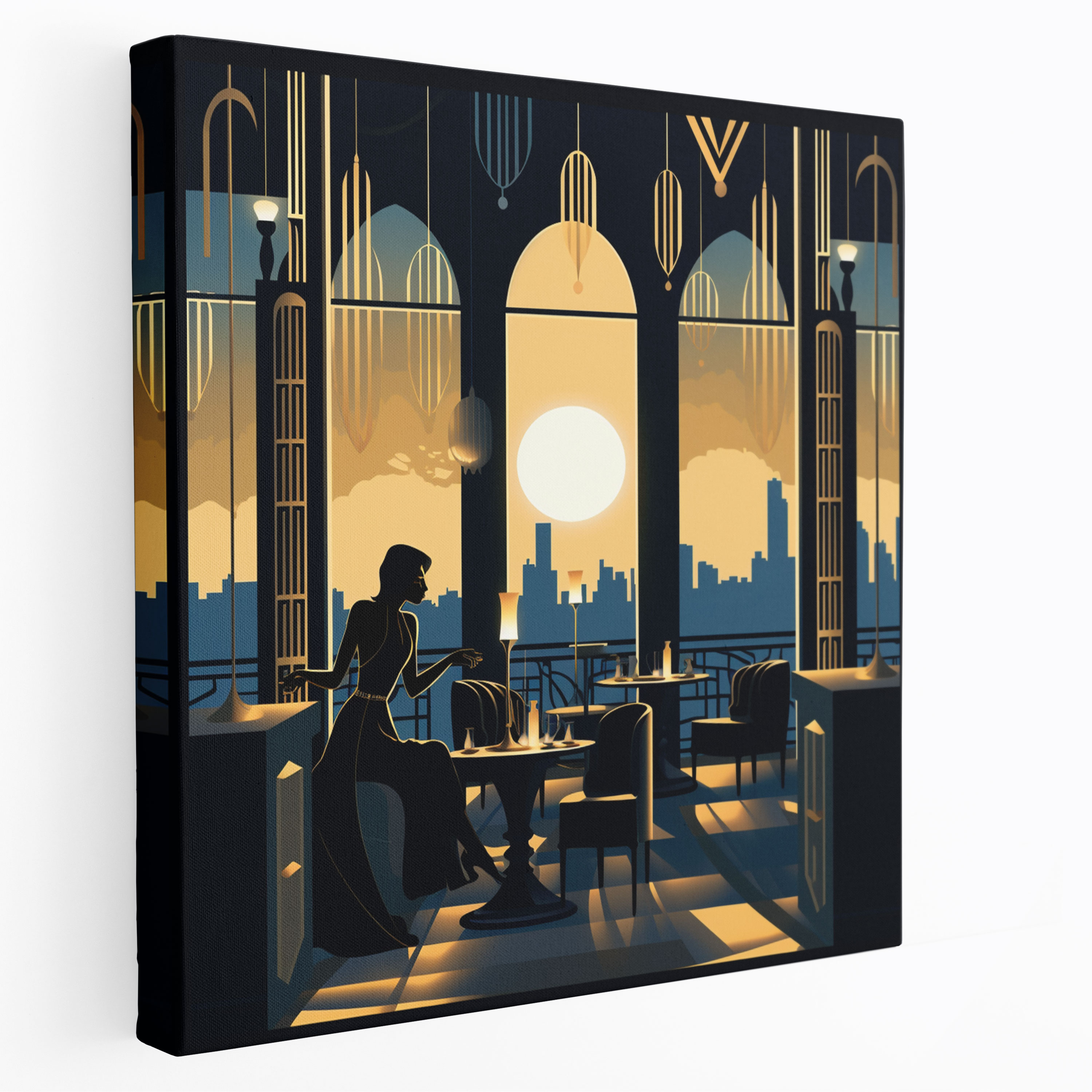 Glamour Heights Canvas Print - Hotel, Art Deco Style, Geometric Patterns, Canvas Wall Art