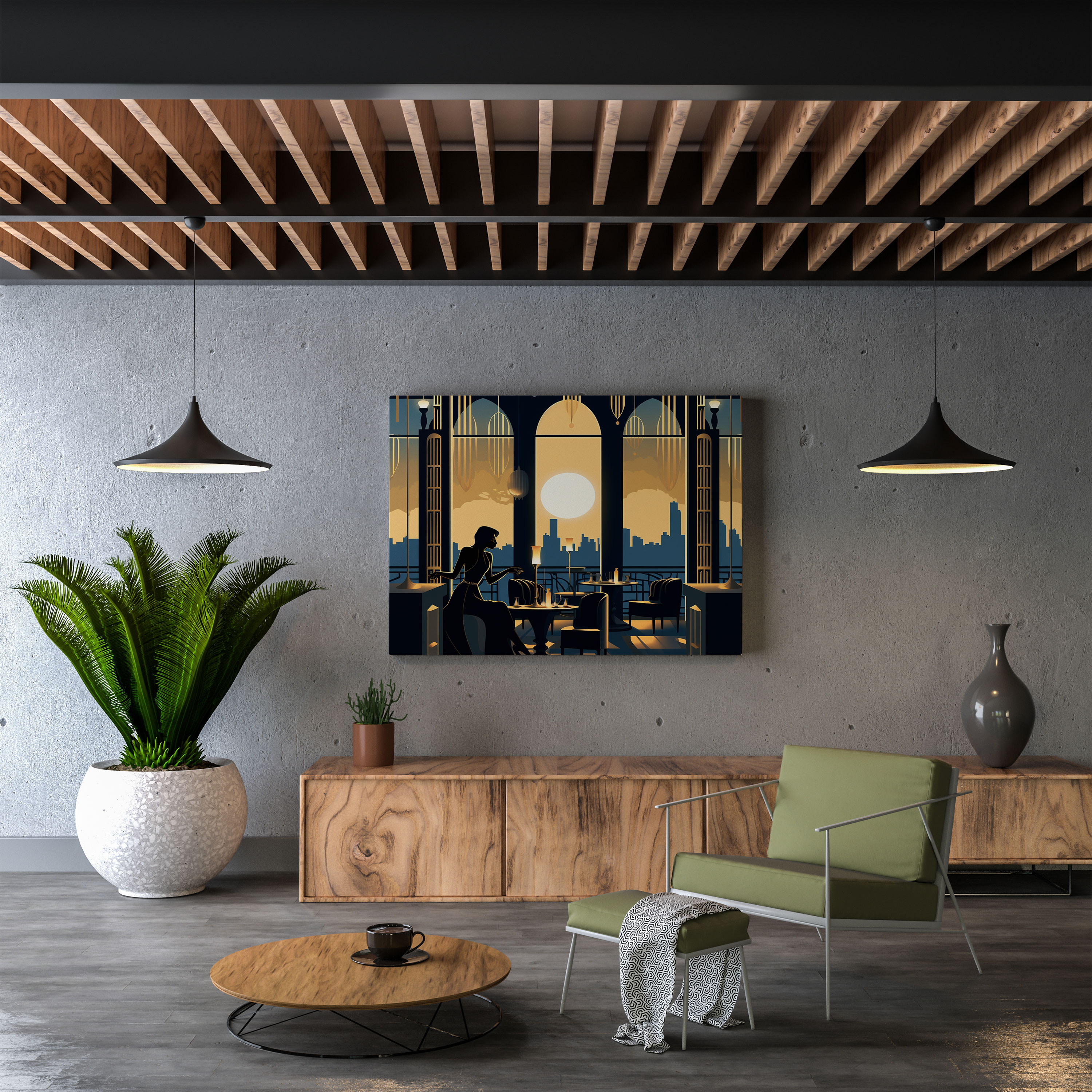Glamour Heights Canvas Print - Hotel, Art Deco Style, Geometric Patterns, Canvas Wall Art