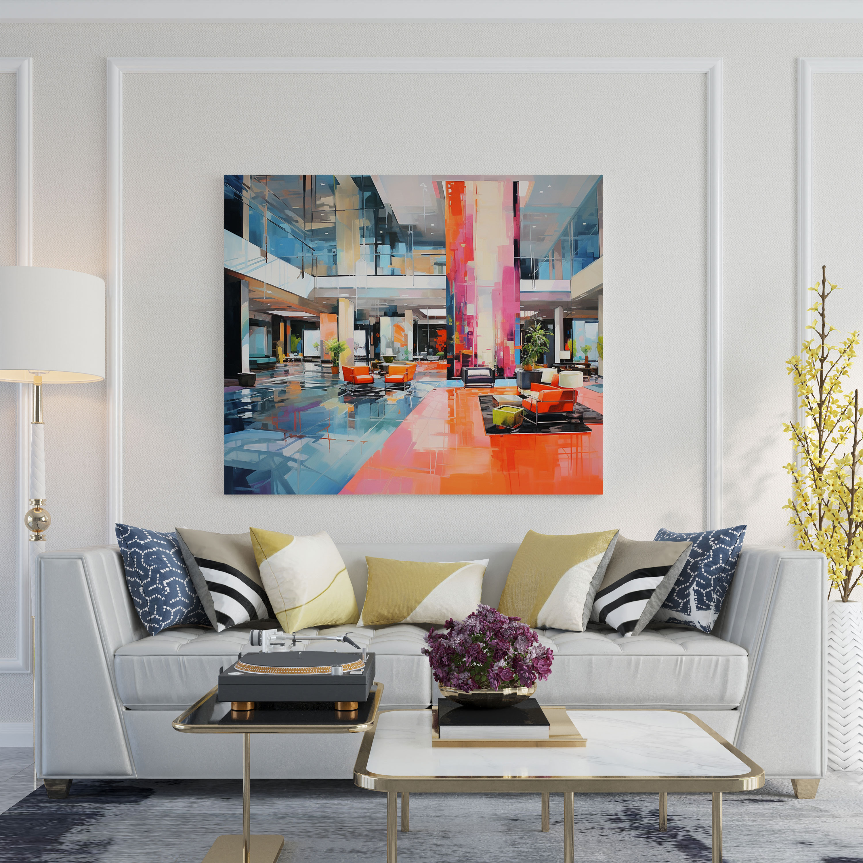 Contemporary Abstract Painting Canvas Print - Hotel, Hotel Theme, Canvas Print, Home Decoration
