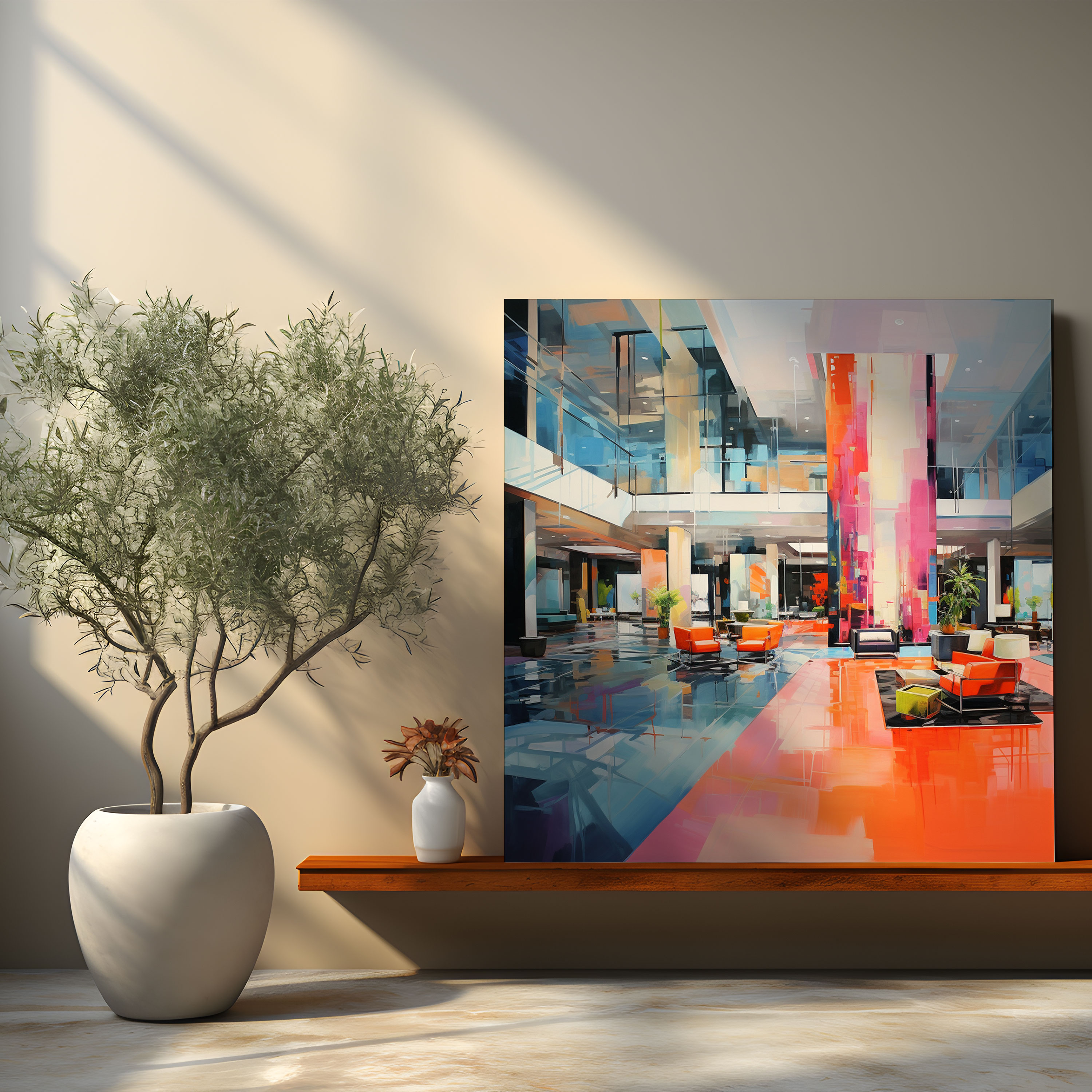 Contemporary Abstract Painting Canvas Print - Hotel, Hotel Theme, Canvas Print, Home Decoration