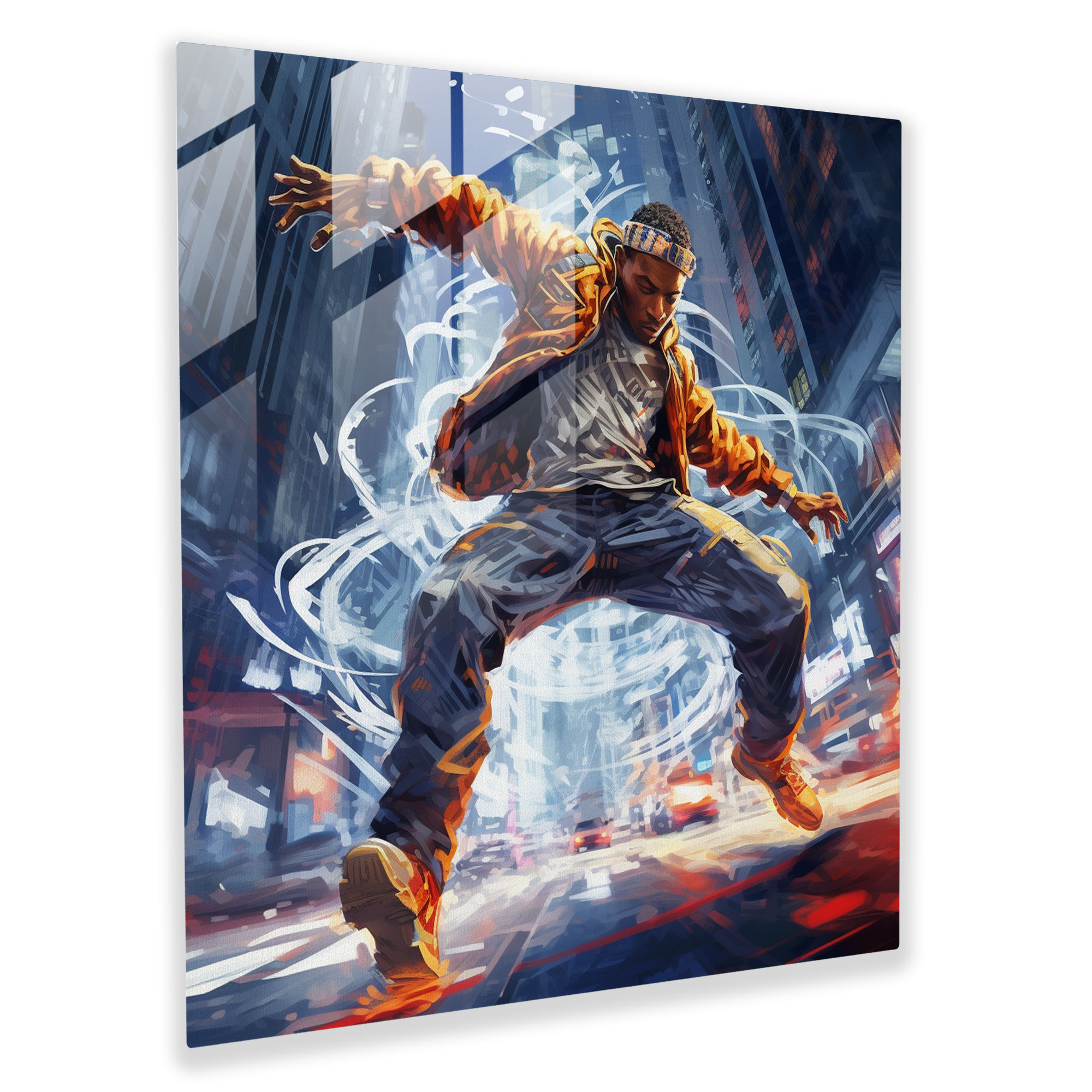 Dynamisches Breakdance Glasbild