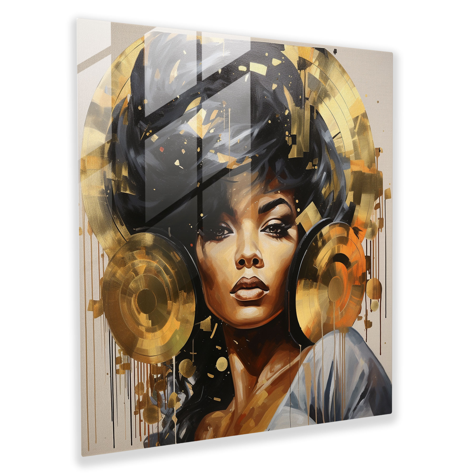 Golden Era Glass Print Wall Decoration