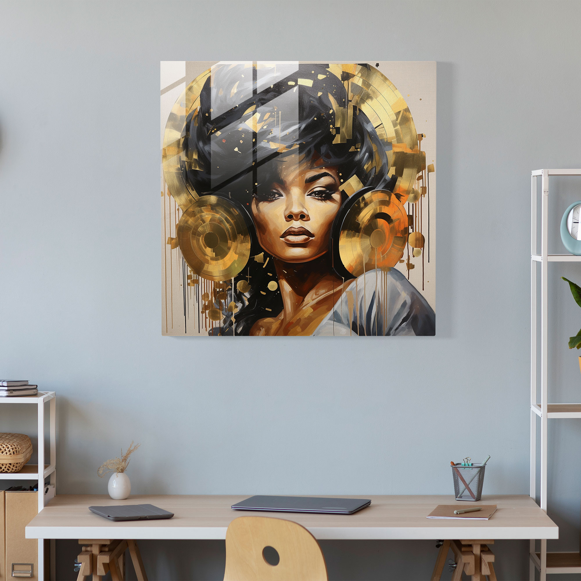 Golden Era Glass Print Wall Decoration