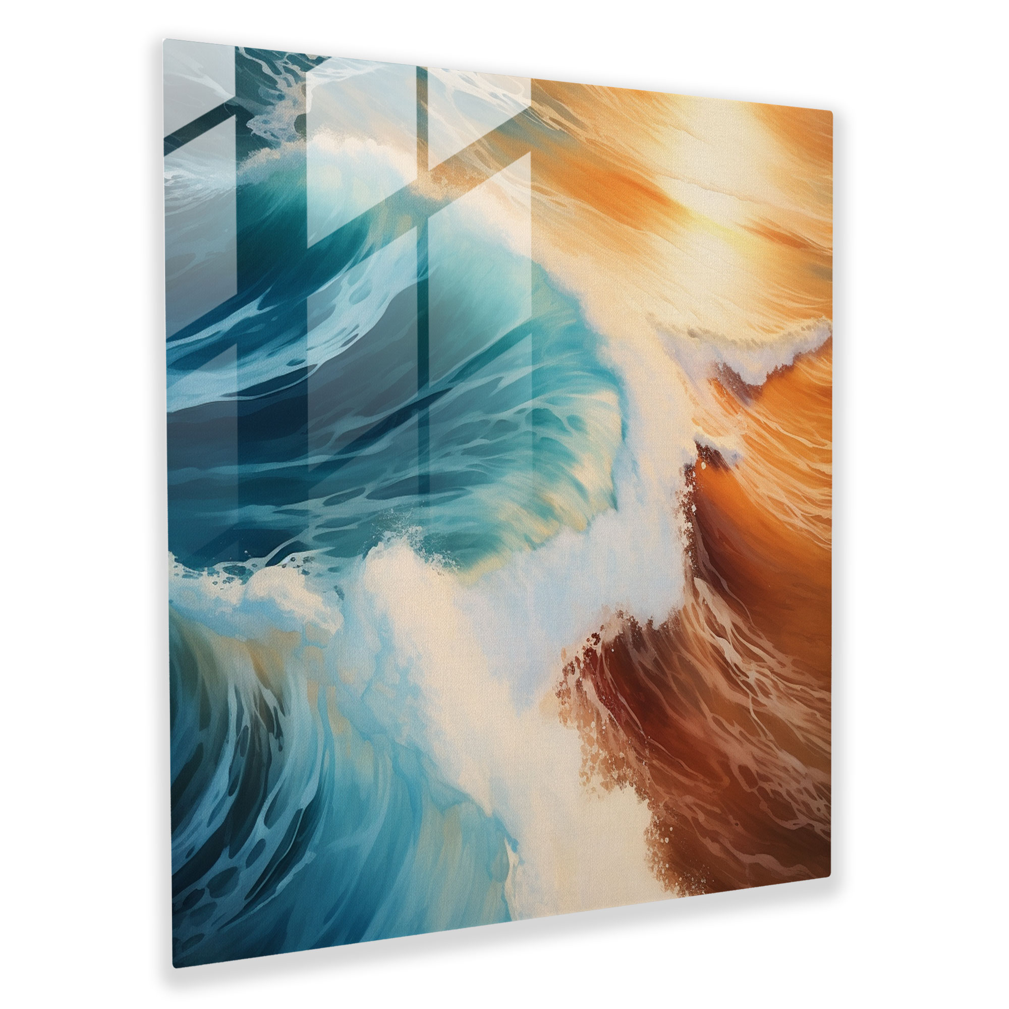 Golden Hour Coastal Glass Wall Art Print - Captivating Nature Glass Decor