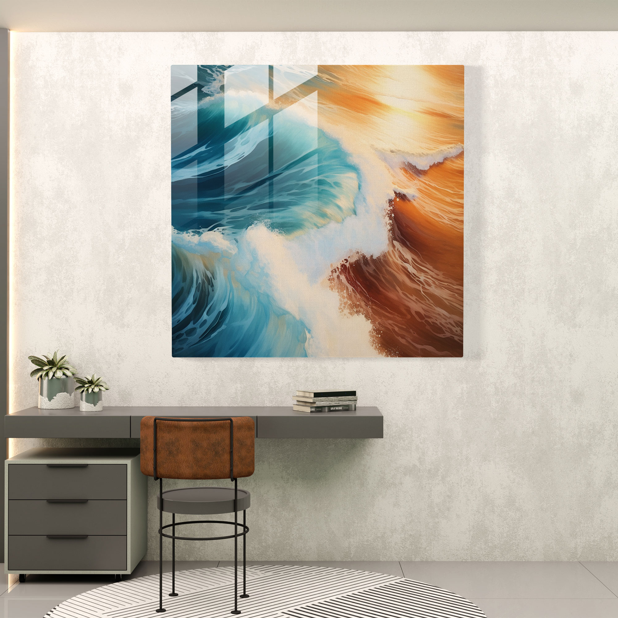 Golden Hour Coastal Glass Wall Art Print - Captivating Nature Glass Decor