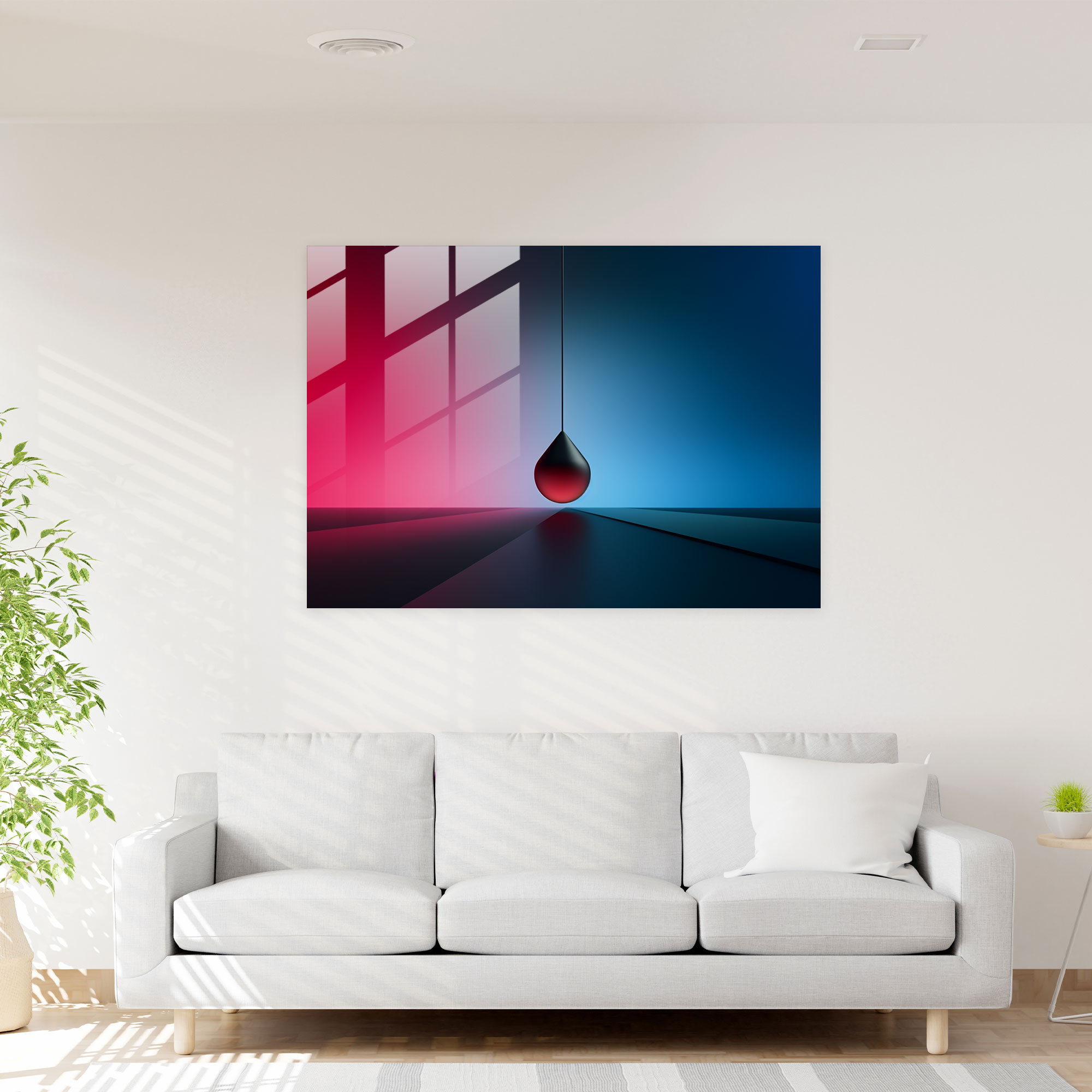 Pendulum Hypnosis Glass Print - Hypnosis, Gradient Background, Home Decoration, Glass Wall Art