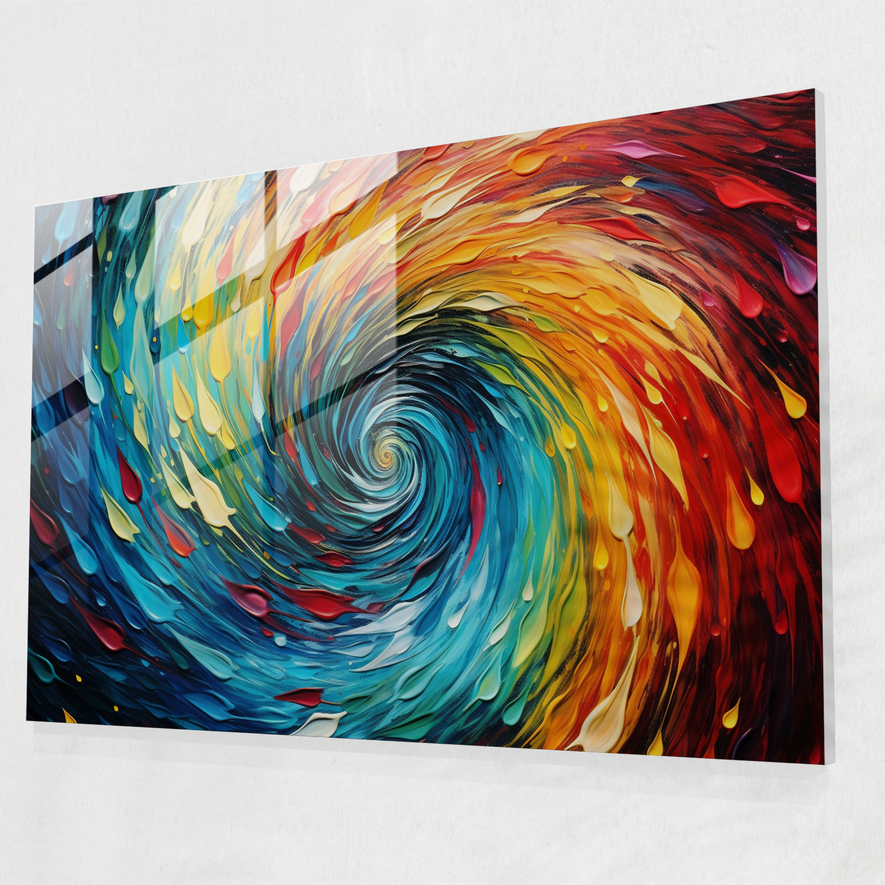Hypnosis Glass Print - Hypnosis, Glass Art, Abstract Painting, Swirling Colors