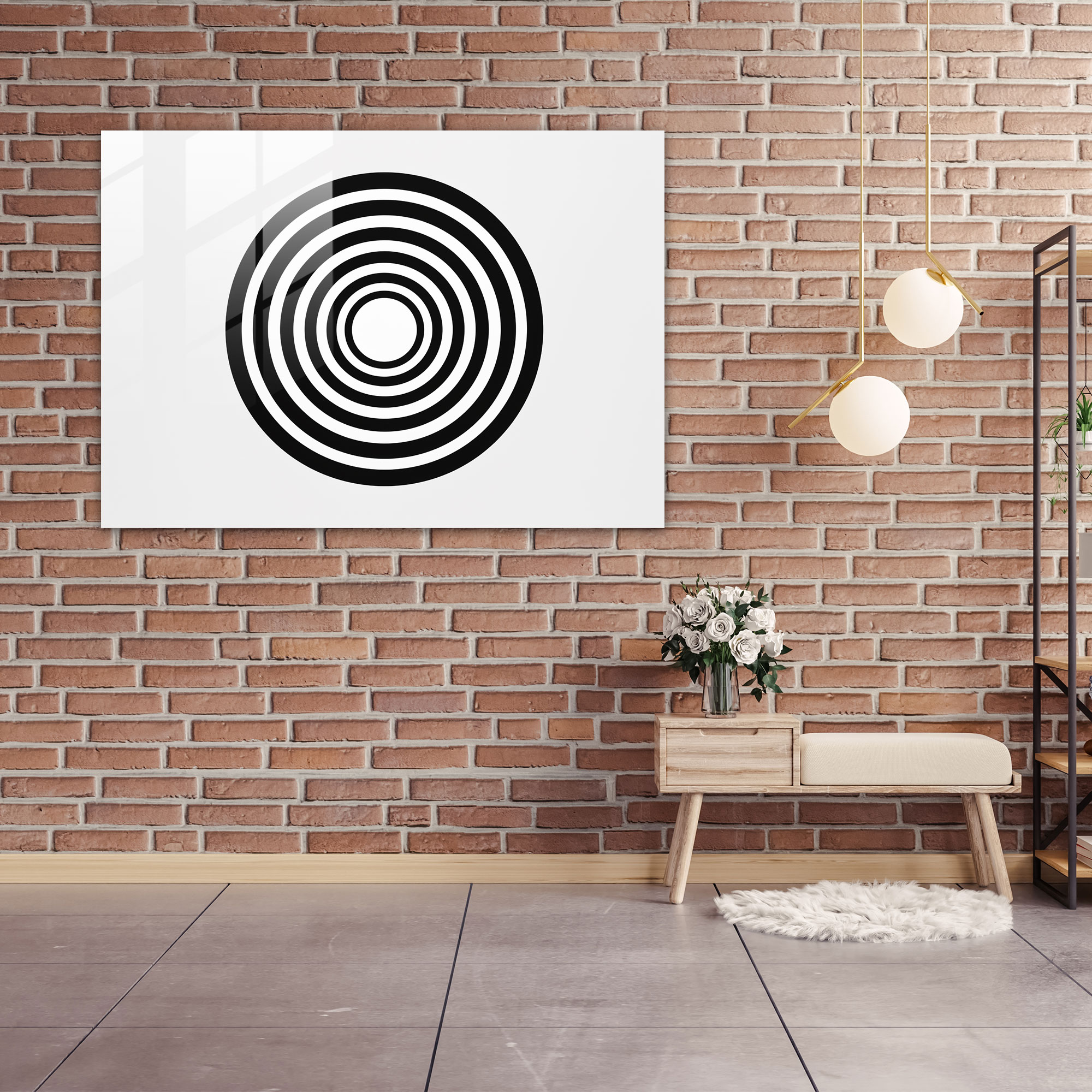 Hypnosis Glass Print - Hypnosis, Concentric Circles, Glass Art, Wall Decoration