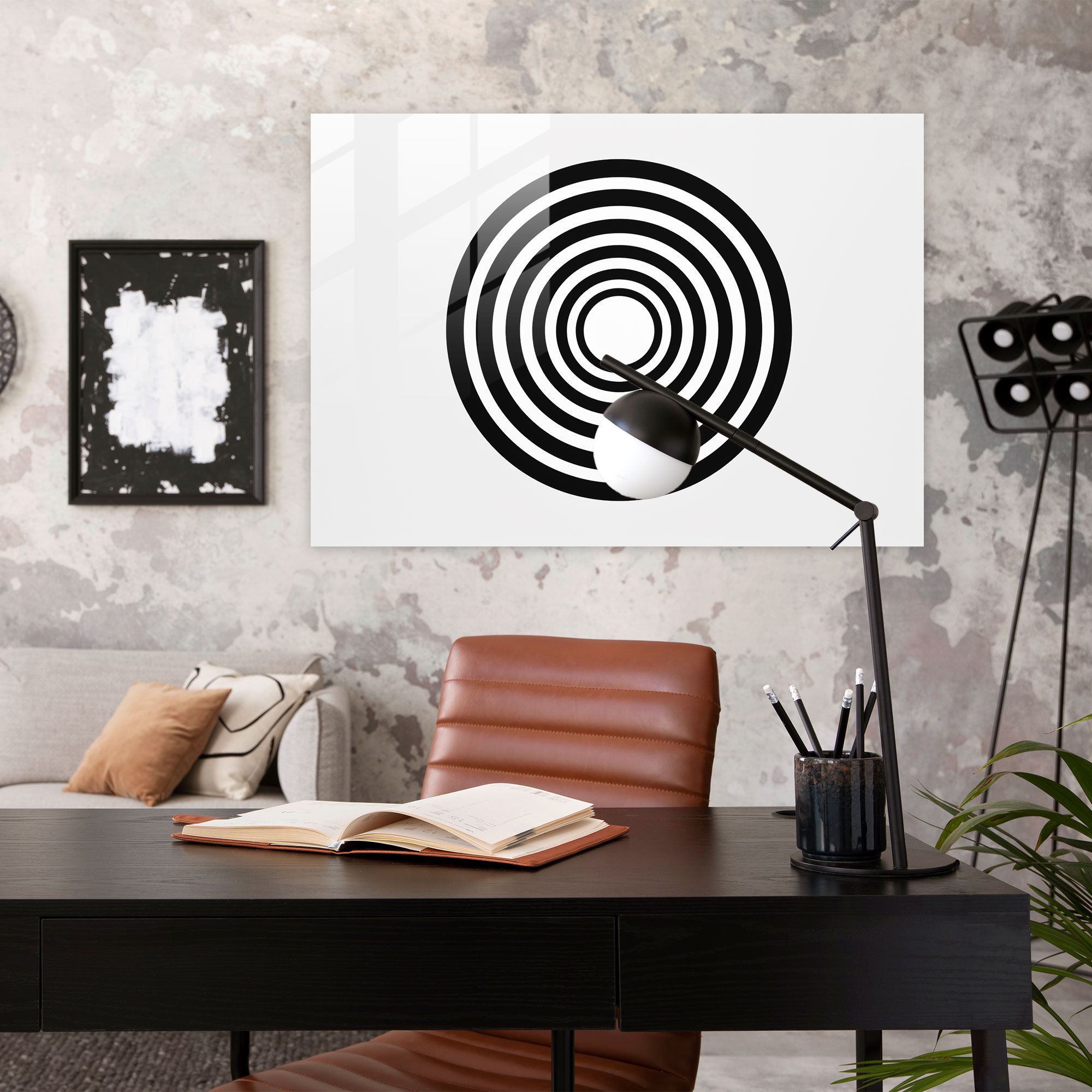 Hypnosis Glass Print - Hypnosis, Concentric Circles, Glass Art, Wall Decoration