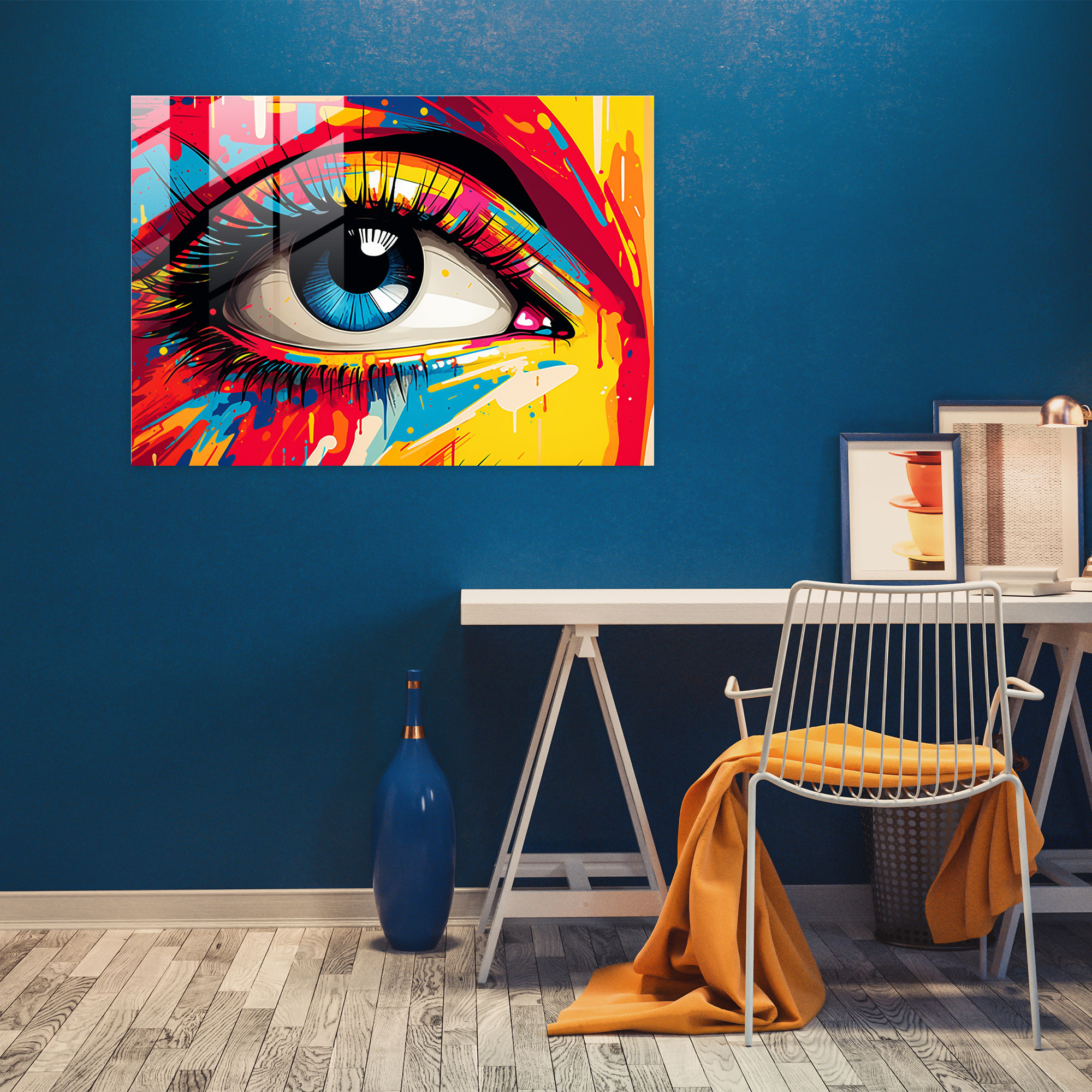 Hypnosis Glass Art - Hypnosis, Vibrant Colors, Glass Print, Wall Decoration