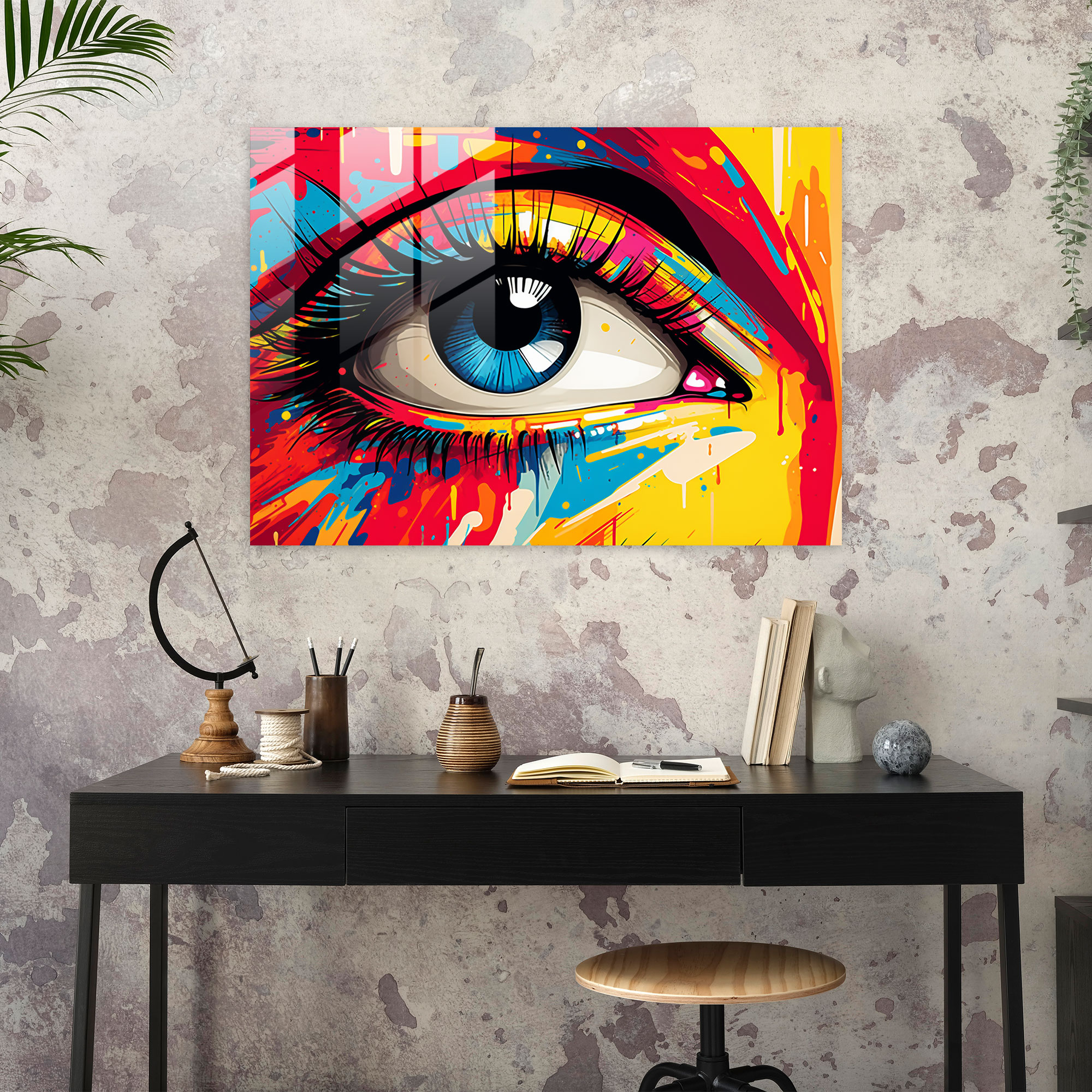 Hypnosis Glass Art - Hypnosis, Vibrant Colors, Glass Print, Wall Decoration