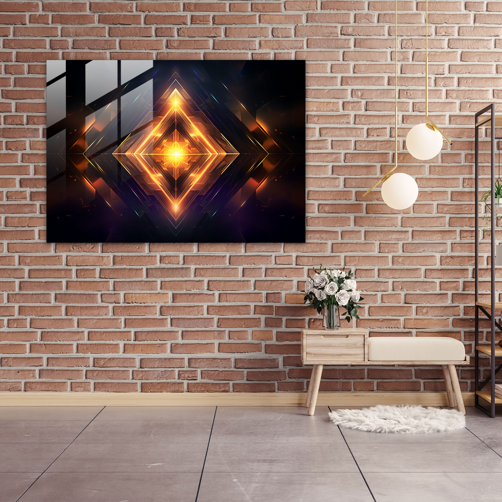 Hypnosis Home Decoration - Hypnosis, Wall Decoration, Futuristic Digital Painting, Glass Art