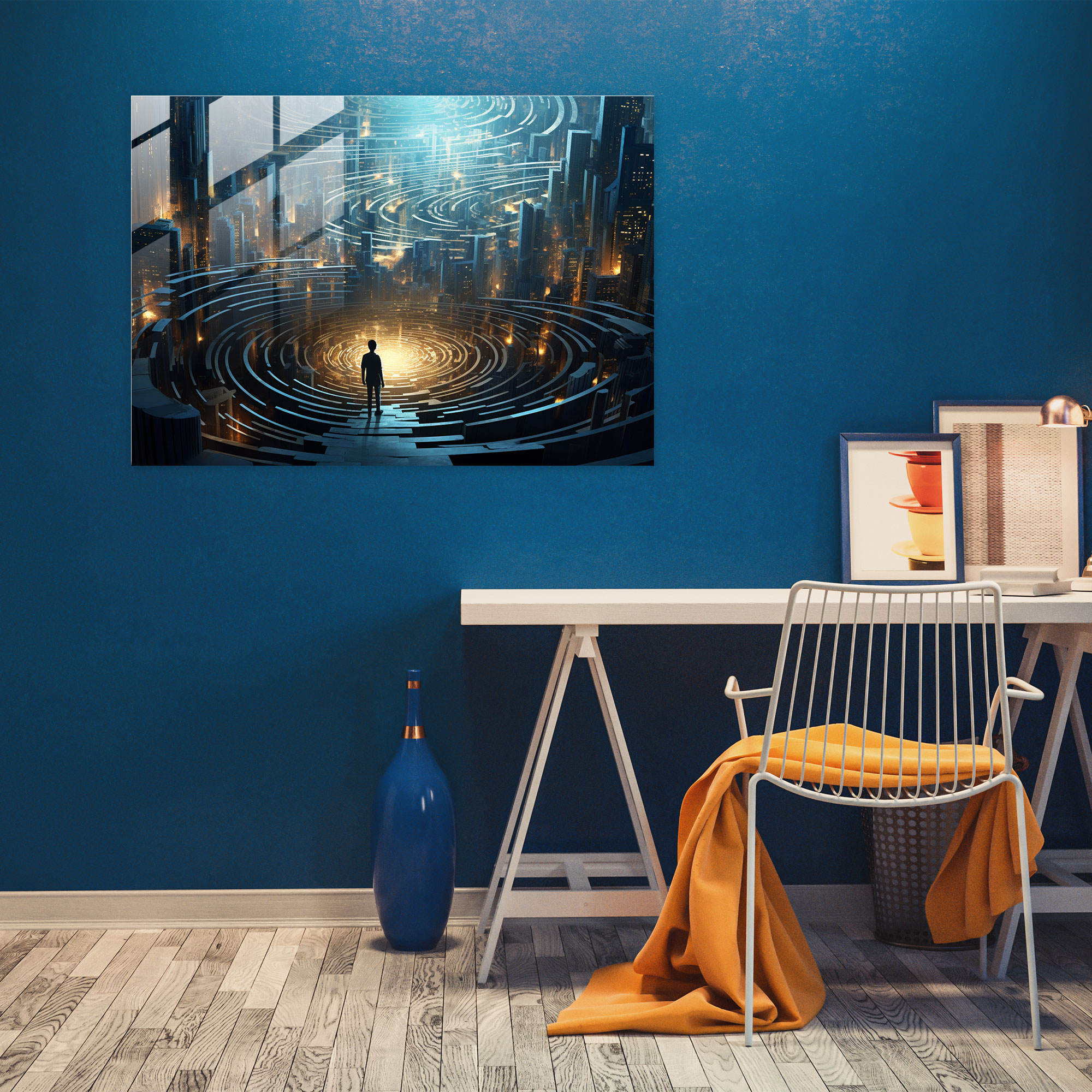 - Hypnosis, Modern Art, Mesmerizing Patterns, Glass Wall Art