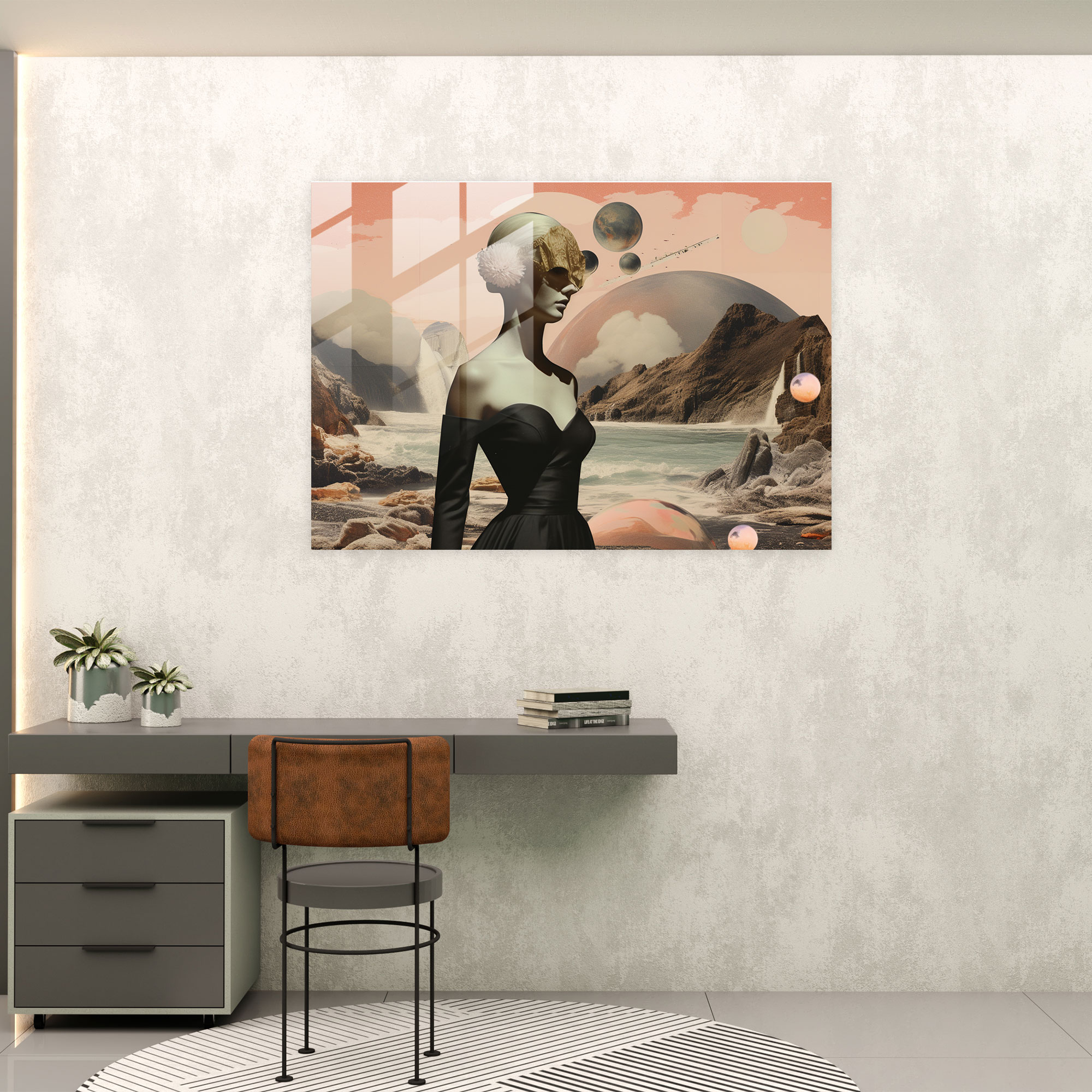 - Hypnosis, Contemporary Collage, Glass Wall Art, Modern Art