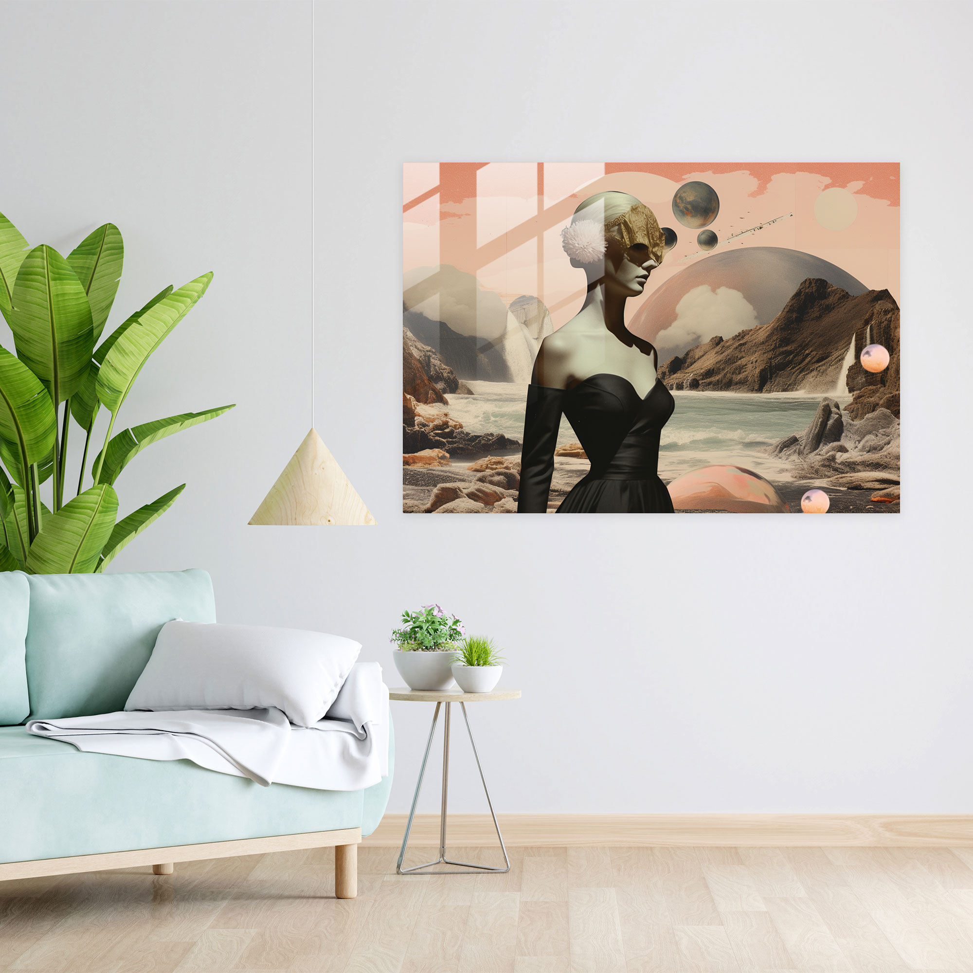 - Hypnosis, Contemporary Collage, Glass Wall Art, Modern Art