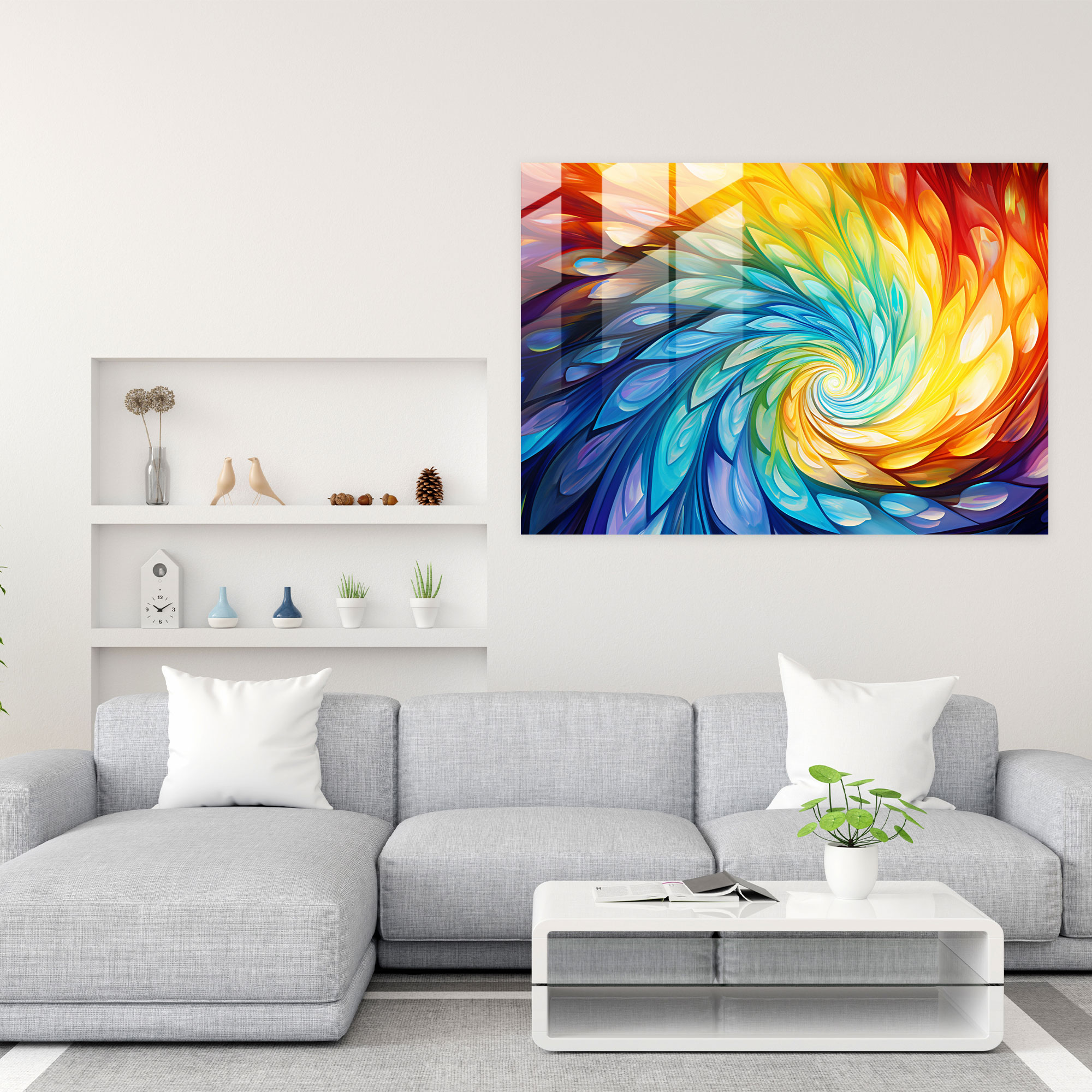 Hypnosis Glass Print - Hypnosis, Wall Decoration, Enchantment, Swirls Of Energy