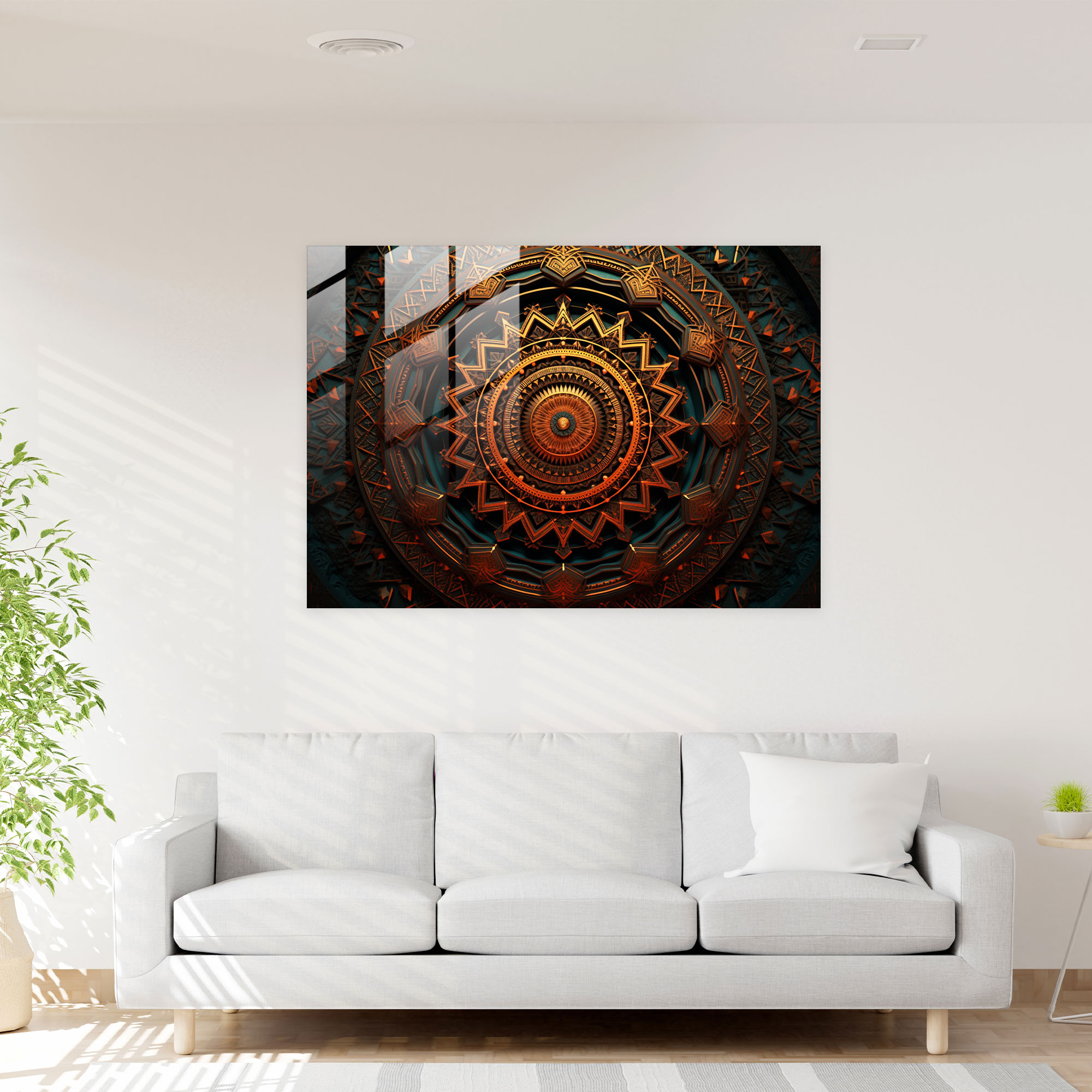 Hypnosis Glass Wall Art - Tranquility Mandala - Hypnosis, High-Quality, Home Decoration, Mesmerizing