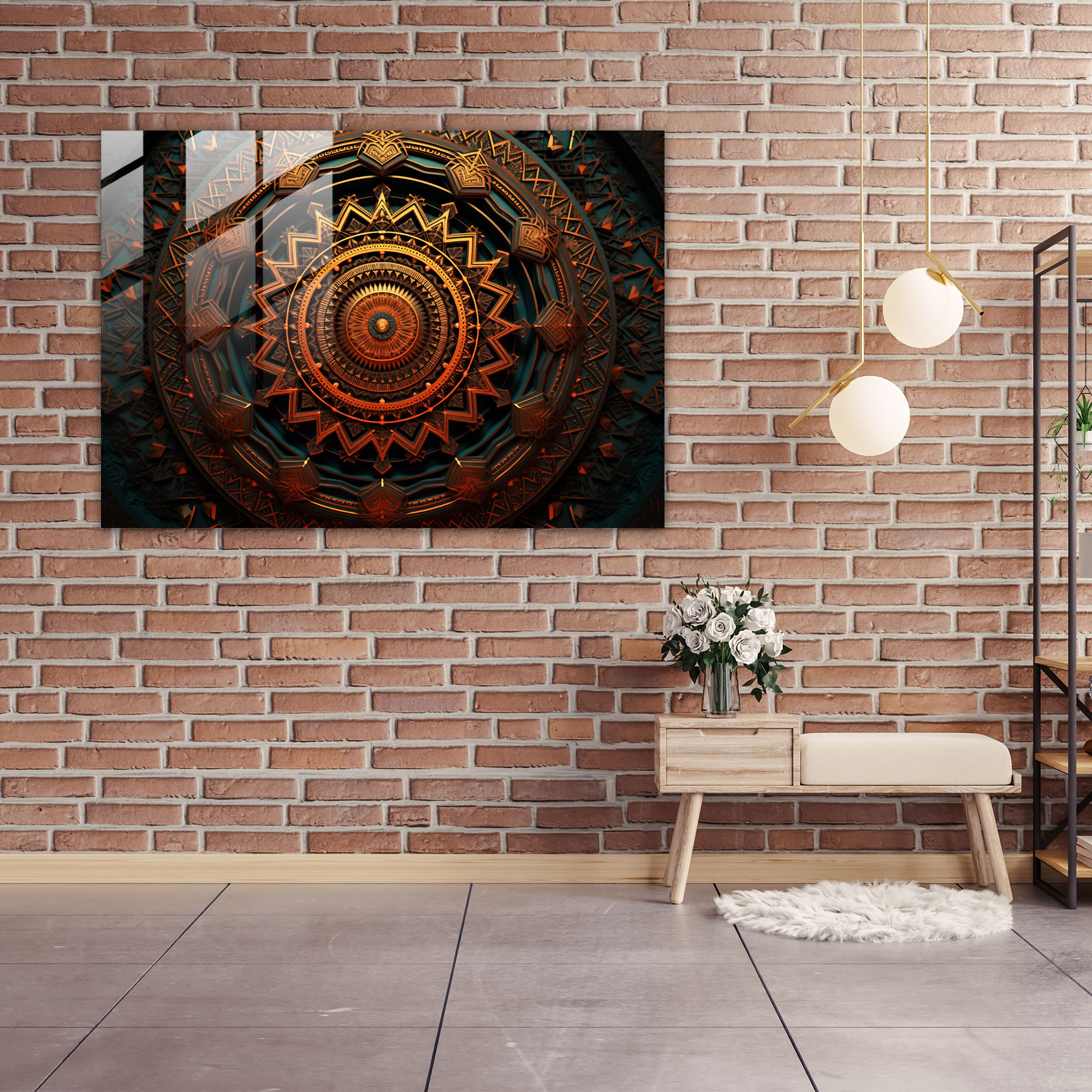 Hypnosis Glass Wall Art - Tranquility Mandala - Hypnosis, High-Quality, Home Decoration, Mesmerizing