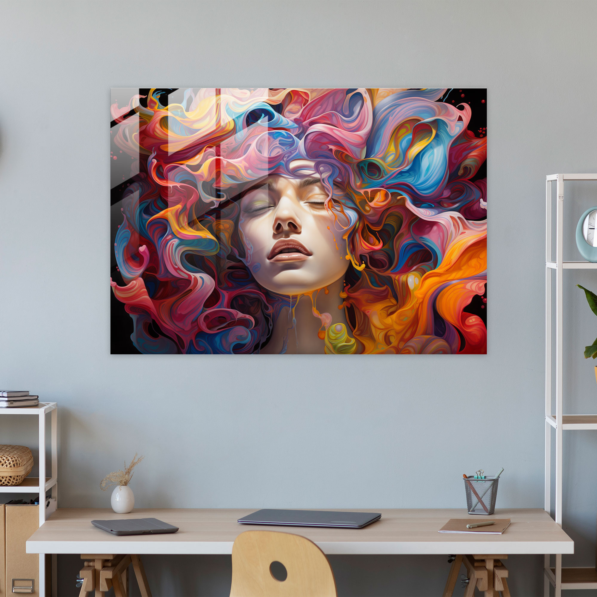 Hypnosis Glass Print - Kaleidoscope Symphony - Hypnosis, Modern Art, Glass Art, Hypnosis