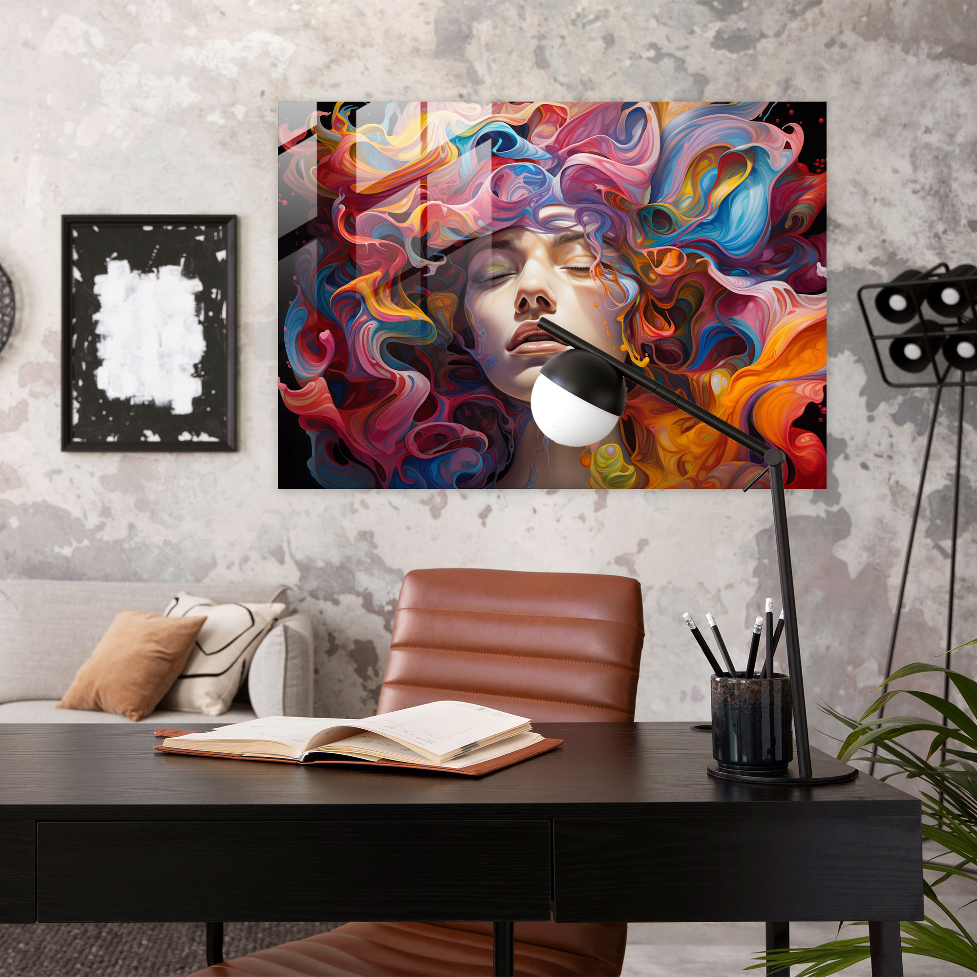 Hypnosis Glass Print - Kaleidoscope Symphony - Hypnosis, Modern Art, Glass Art, Hypnosis