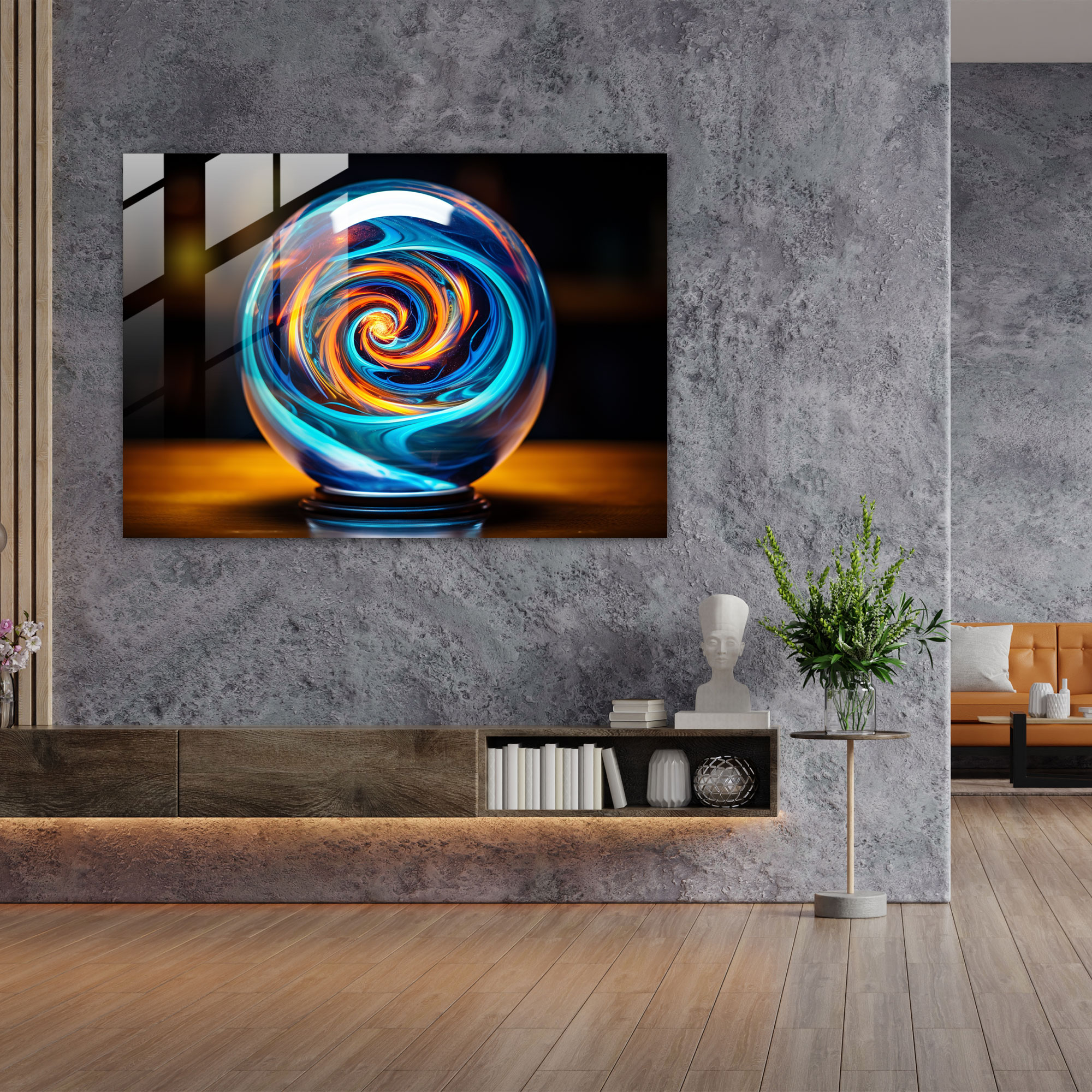 Hipnotizma Cam Tablo Sanatı - Zihnin Portalı - Büyüleyici Çekicilik Modern Sanat