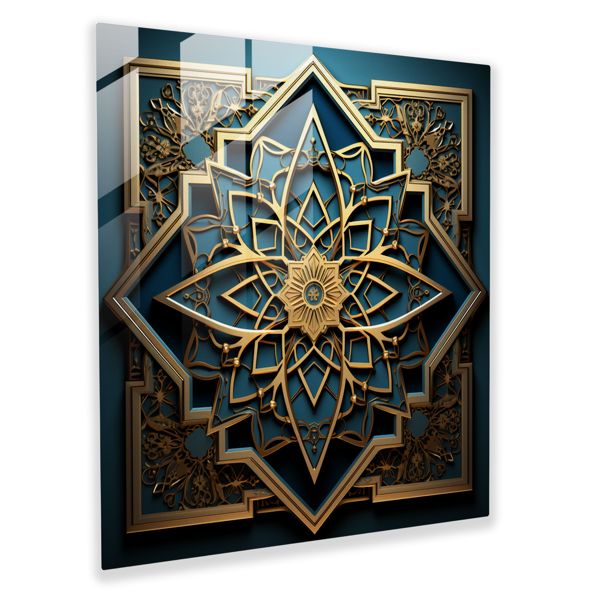 Holy Quran Glass Print - Holy Quran, Wall Decoration, Geometric Patterns, Glass Wall Art