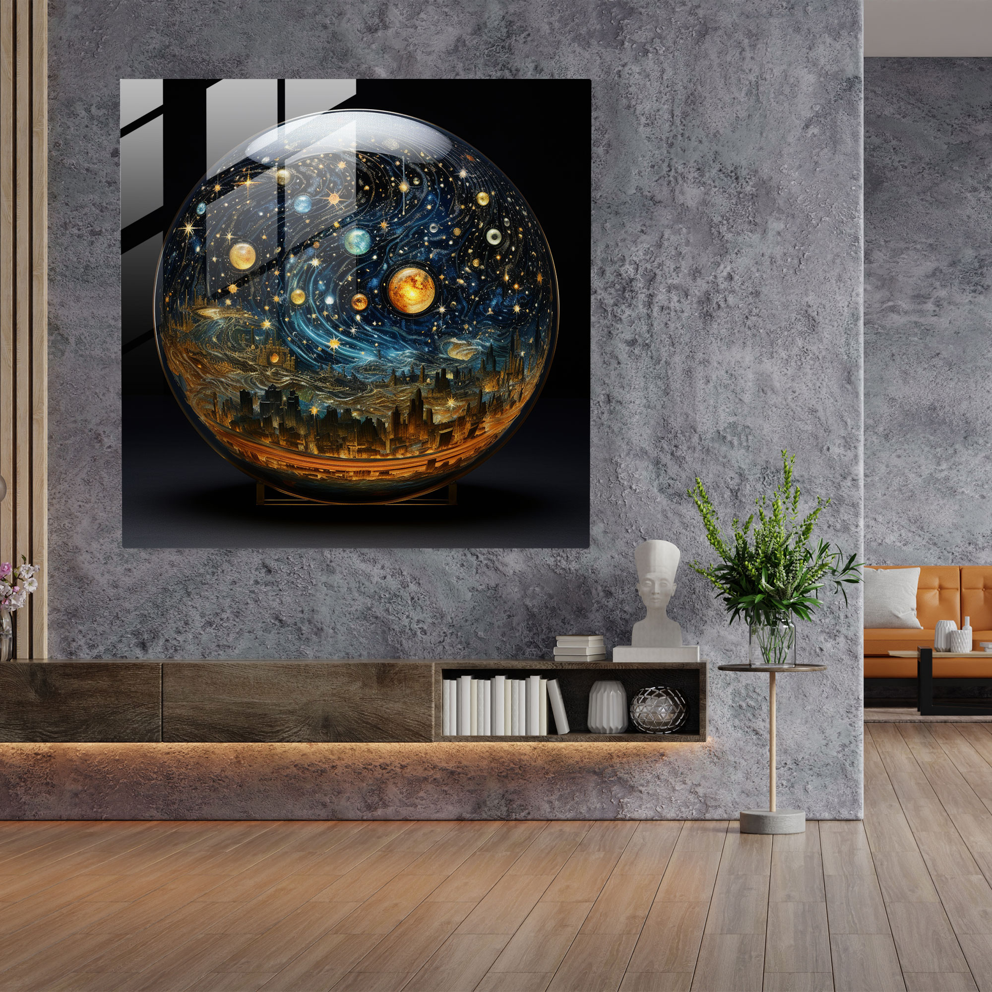 Celestial Holy Quran Glass Art - Holy Quran, Wall Decoration, Glass Wall Art, Glass Print