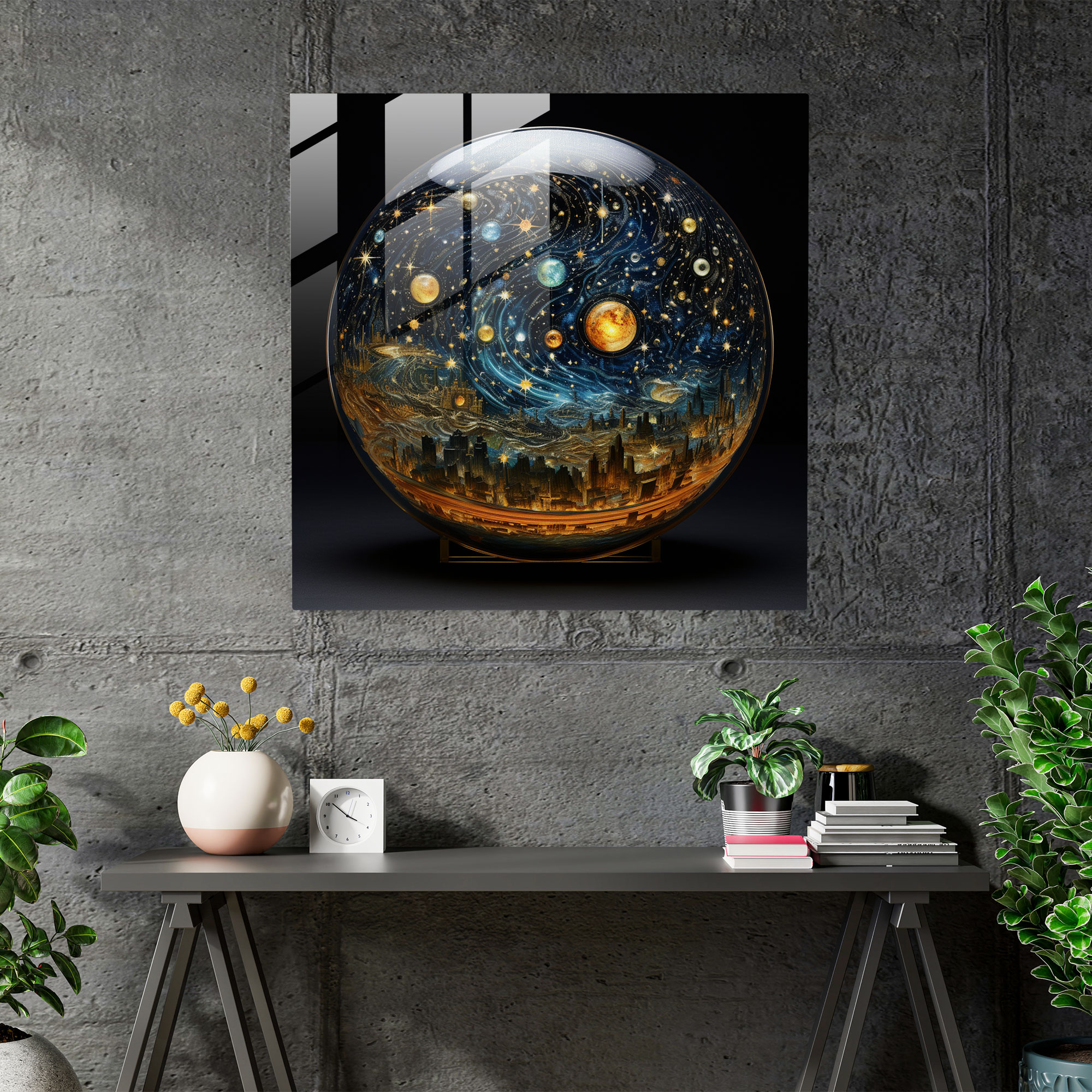 Celestial Holy Quran Glass Art - Holy Quran, Wall Decoration, Glass Wall Art, Glass Print