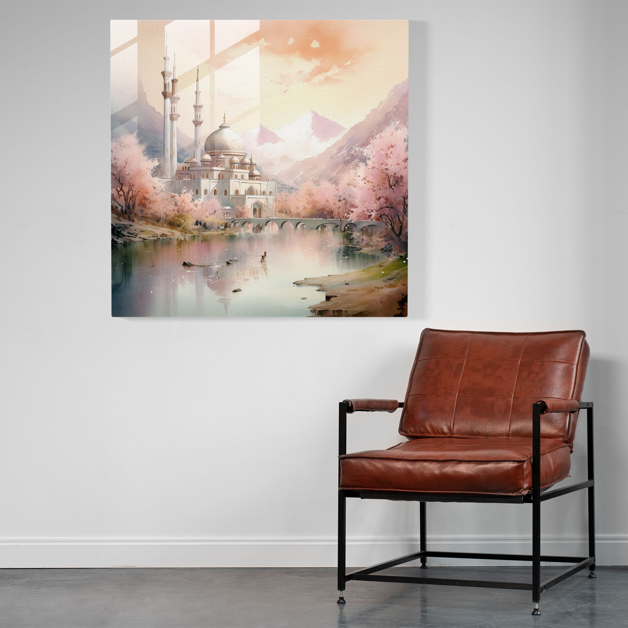 Holy Quran Watercolor Glass Print - Holy Quran, Glass Wall Art, Glass Print, Serenity