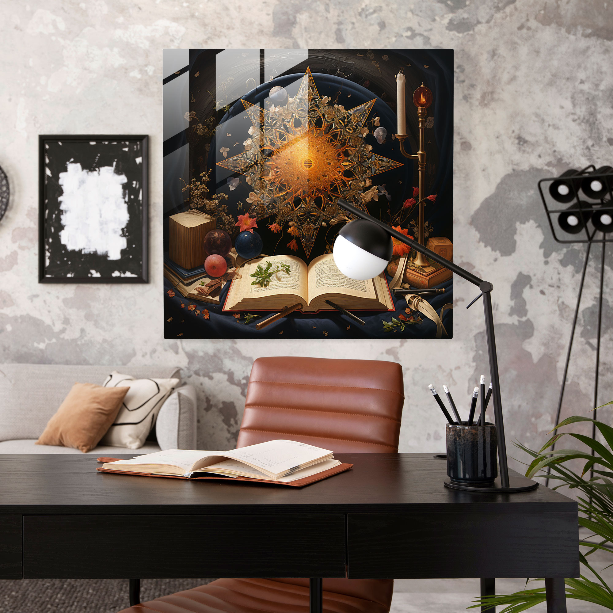 Contemporary Quranic Fusion Glass Print - Holy Quran, Modern Art, Modern Elements, Holy Quran
