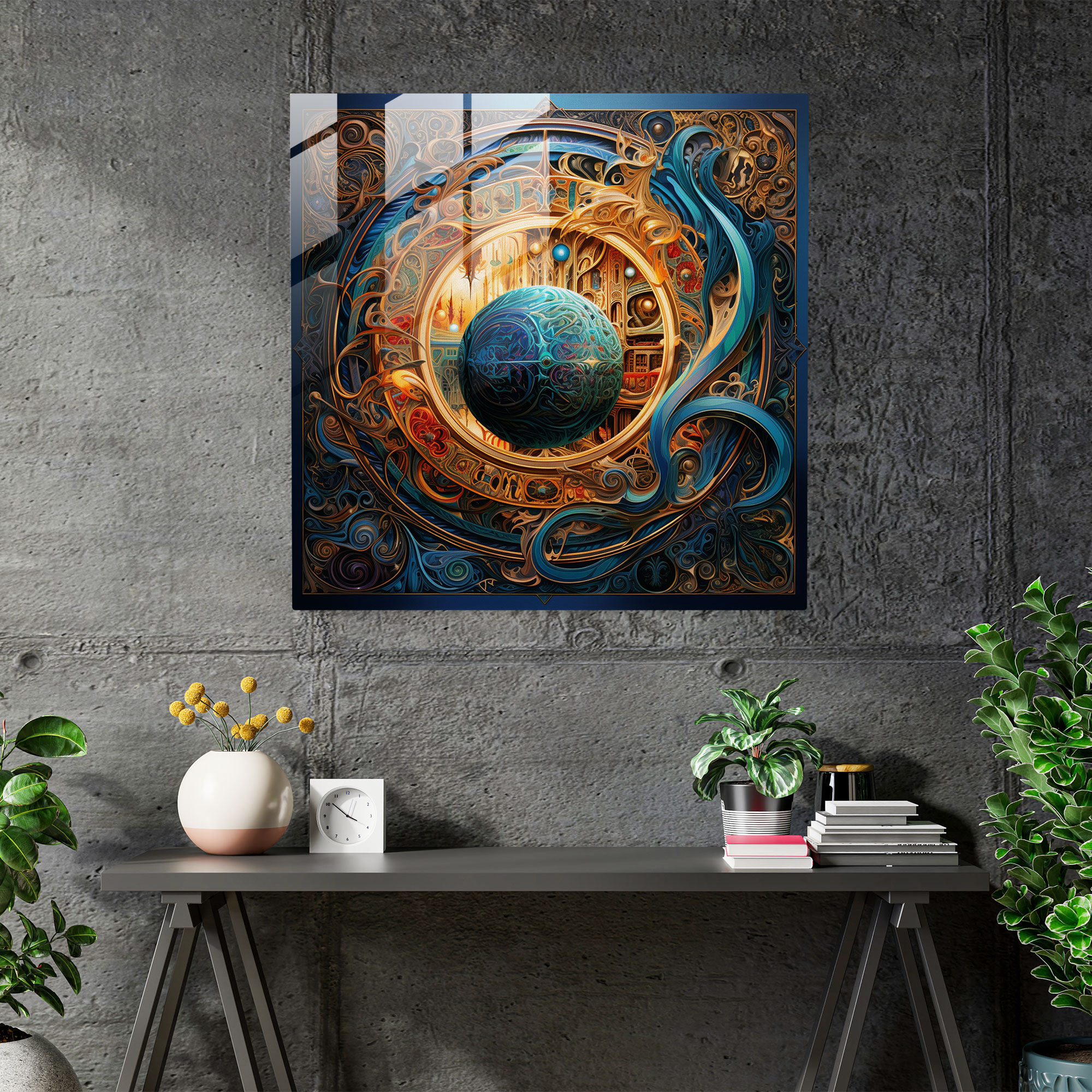 Holy Quran Traditional Glass Wall Art - Holy Quran, Home Decoration, Modern Art, Wall Decoration