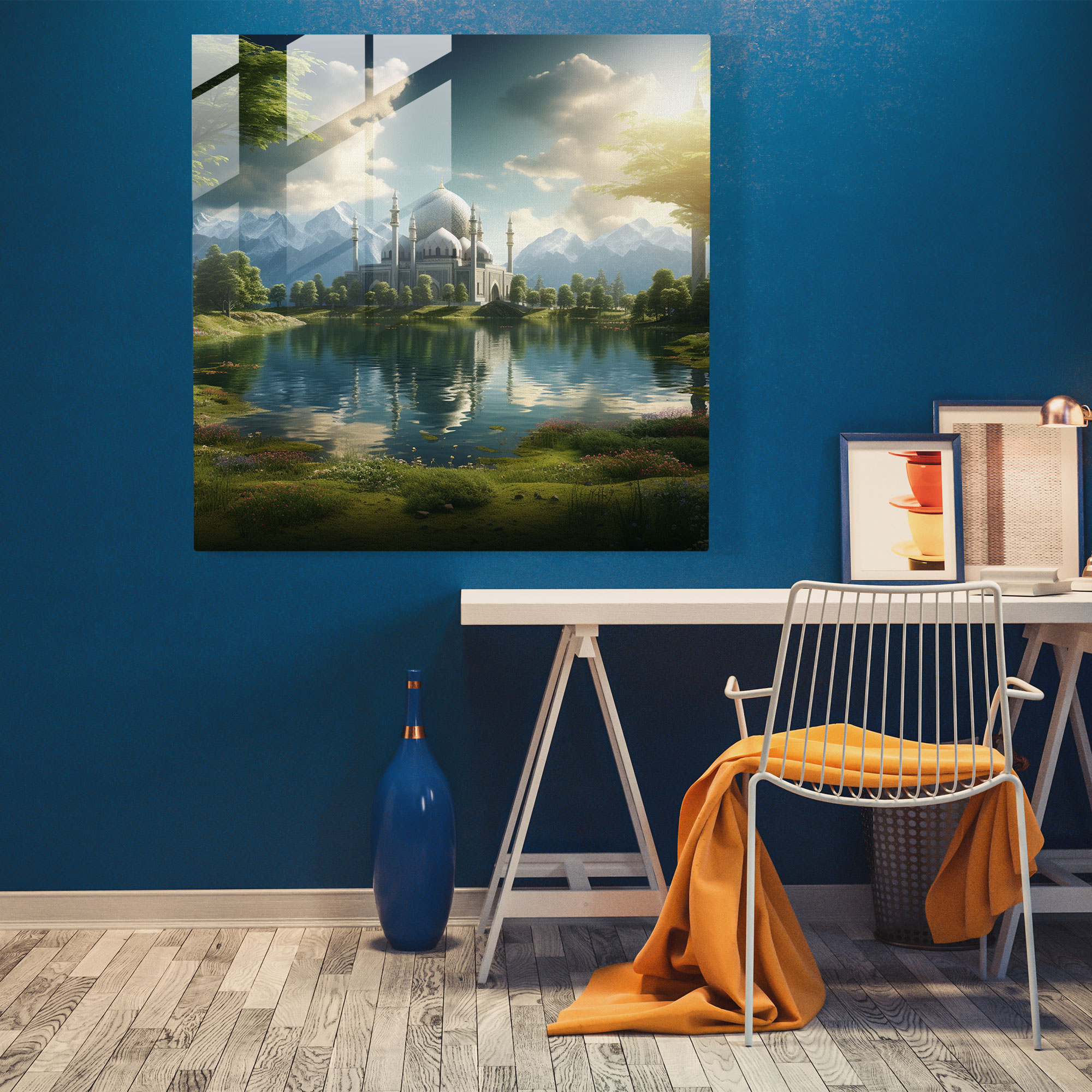 Holy Quran Glass Print - Tranquil Landscape - Holy Quran, Tranquil Landscape, Glass Wall Art, Wall Decoration