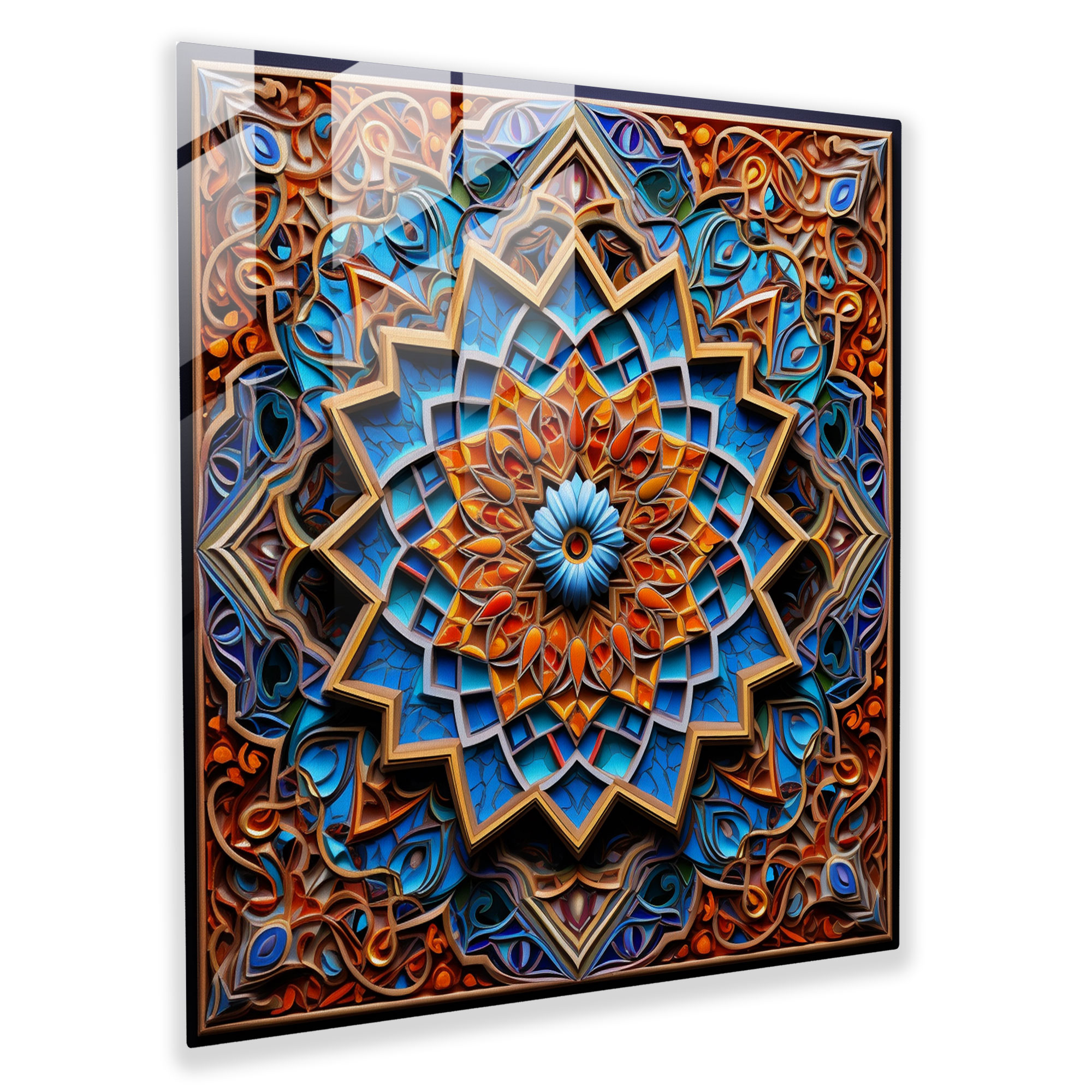 Holy Quran Glass Print - Symmetrical Mosaic Design - Holy Quran, Holy Quran, Glass Print, Harmony