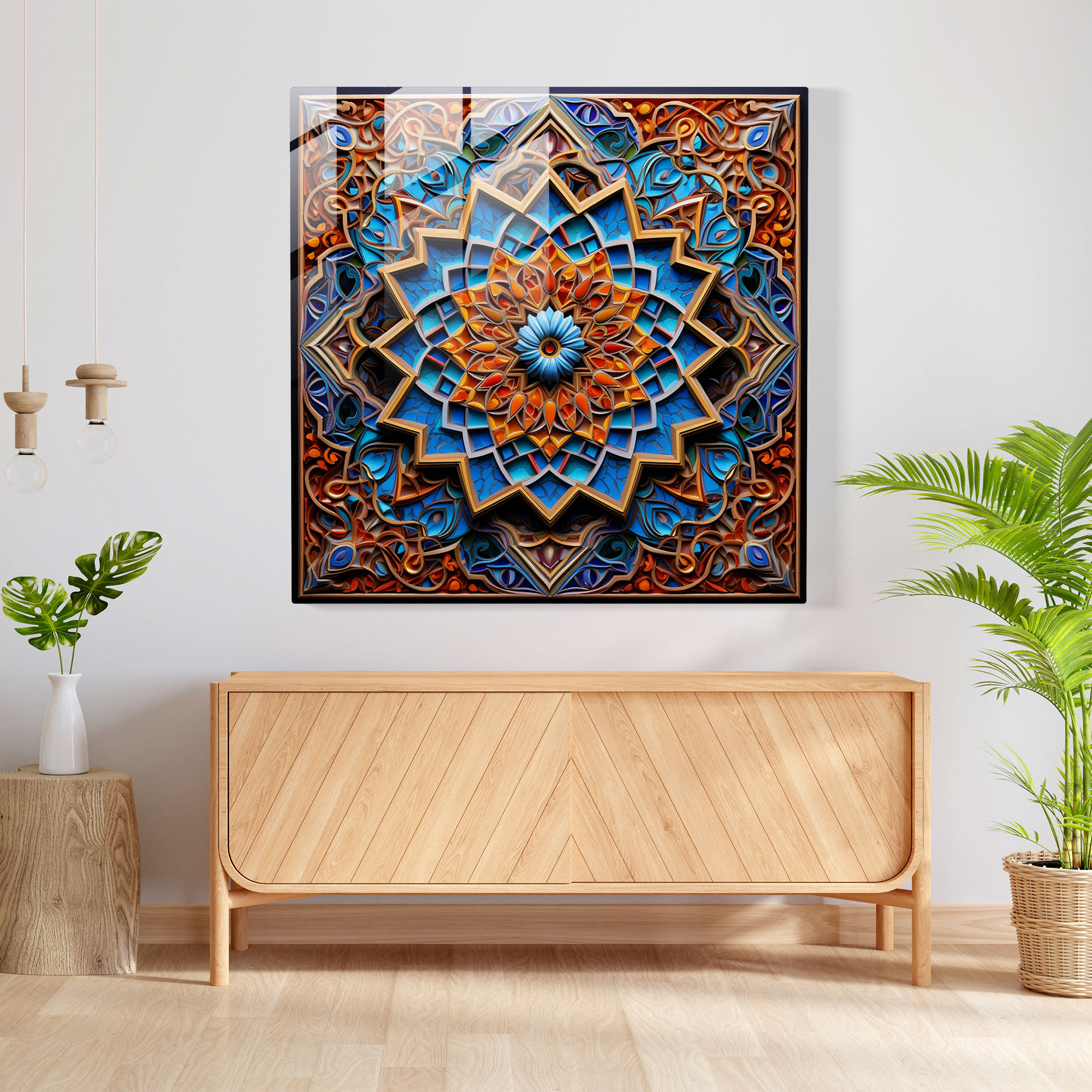 Holy Quran Glass Print - Symmetrical Mosaic Design - Holy Quran, Holy Quran, Glass Print, Harmony