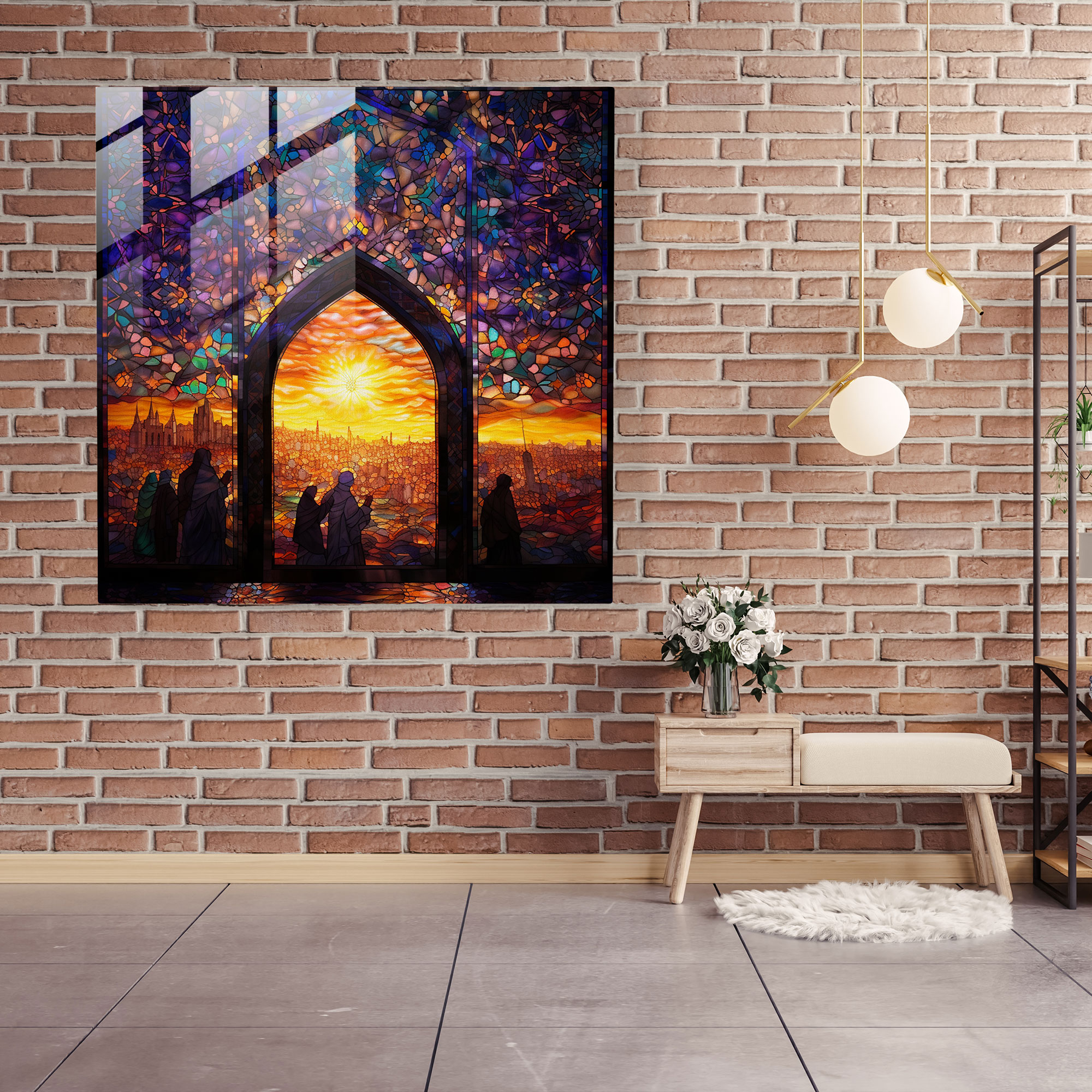 Holy Quran Glass Print - Stained Glass Window - Holy Quran, Stained Glass Window, Glass Wall Art, Wall Decoration