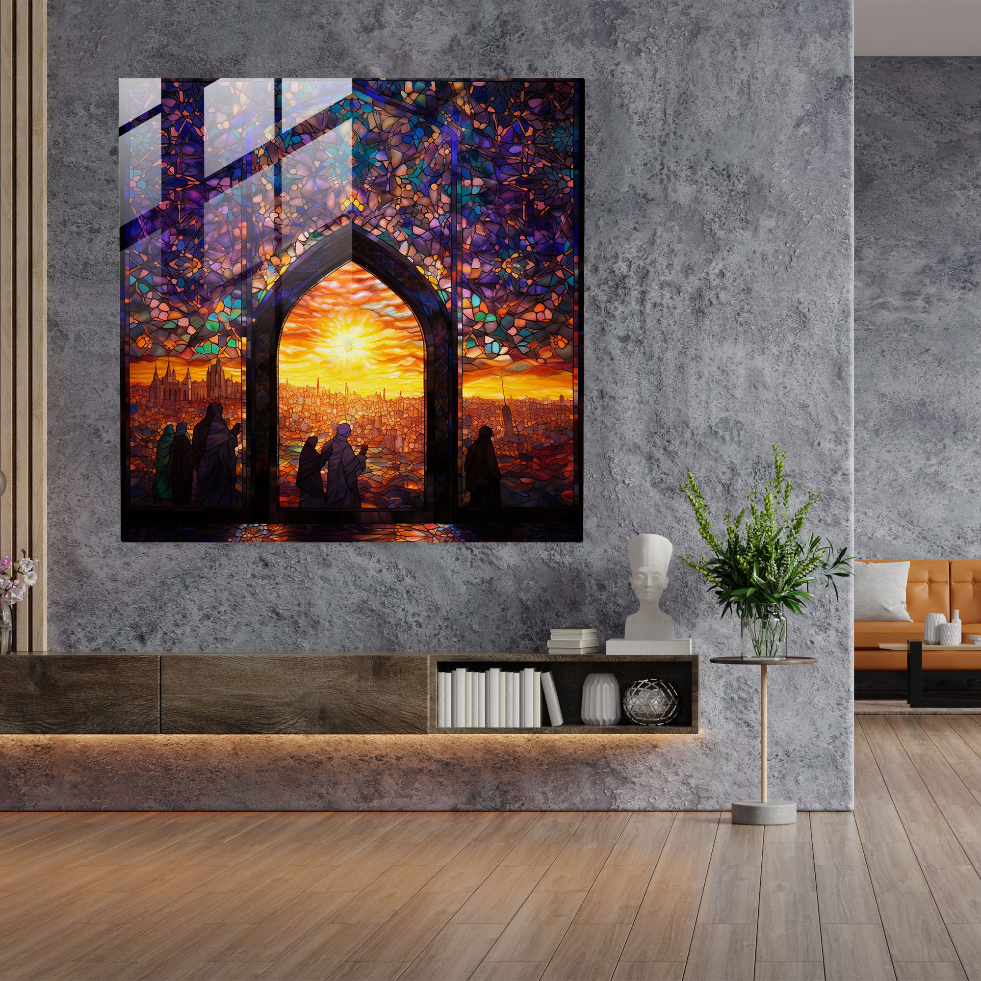 Holy Quran Glass Print - Stained Glass Window - Holy Quran, Stained Glass Window, Glass Wall Art, Wall Decoration