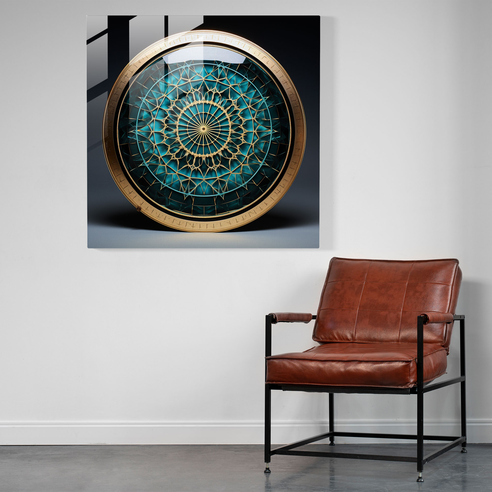 Kutsal Kuran Cam Tablo - Geometrik Sanat - Kutsal Kuran Ruhaniyet Çağdaş Tasarım Cam Sanatı