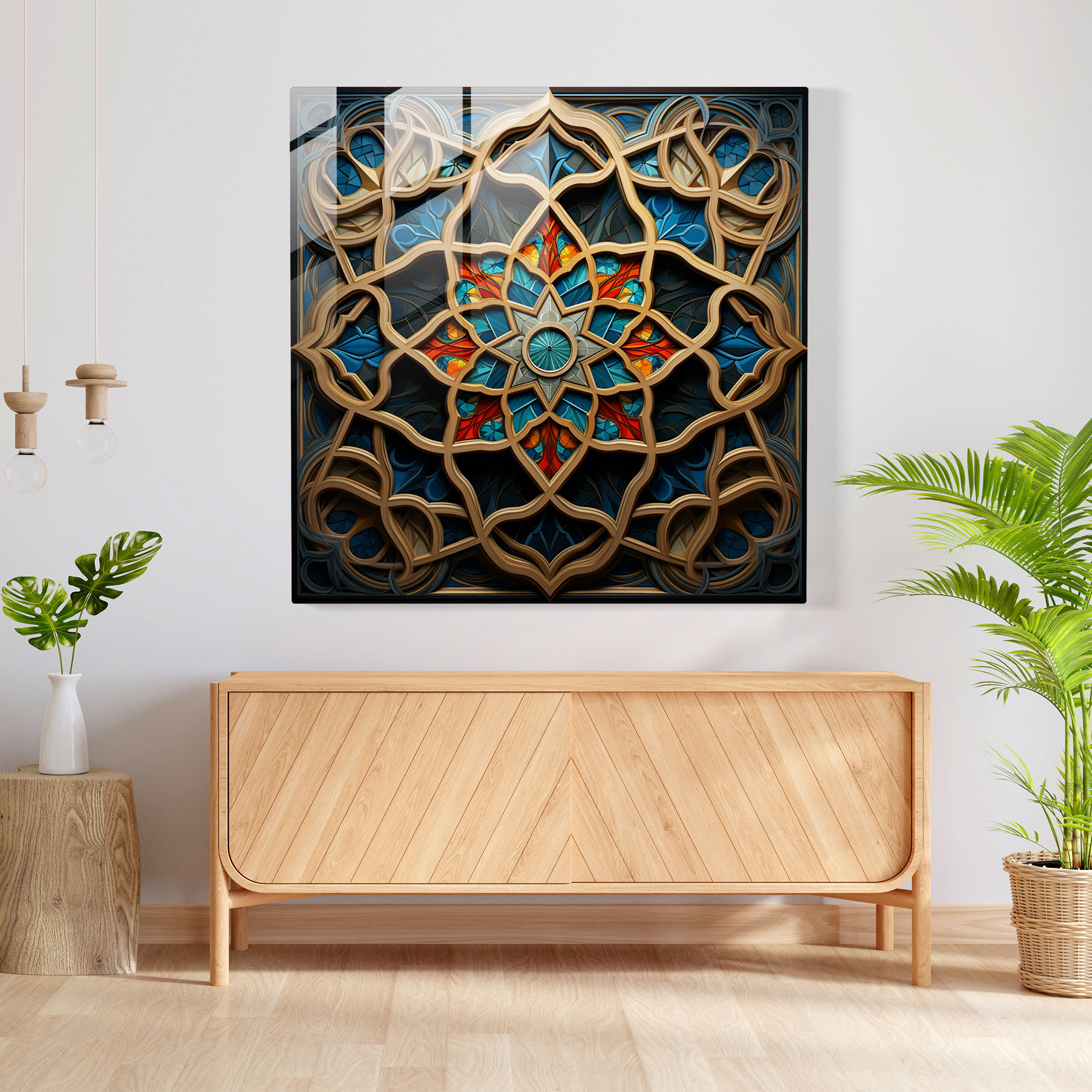 Holy Quran Glass Print - Islamic Geometric Patterns - Holy Quran, Modern Art, Home Decoration, Wall Decoration