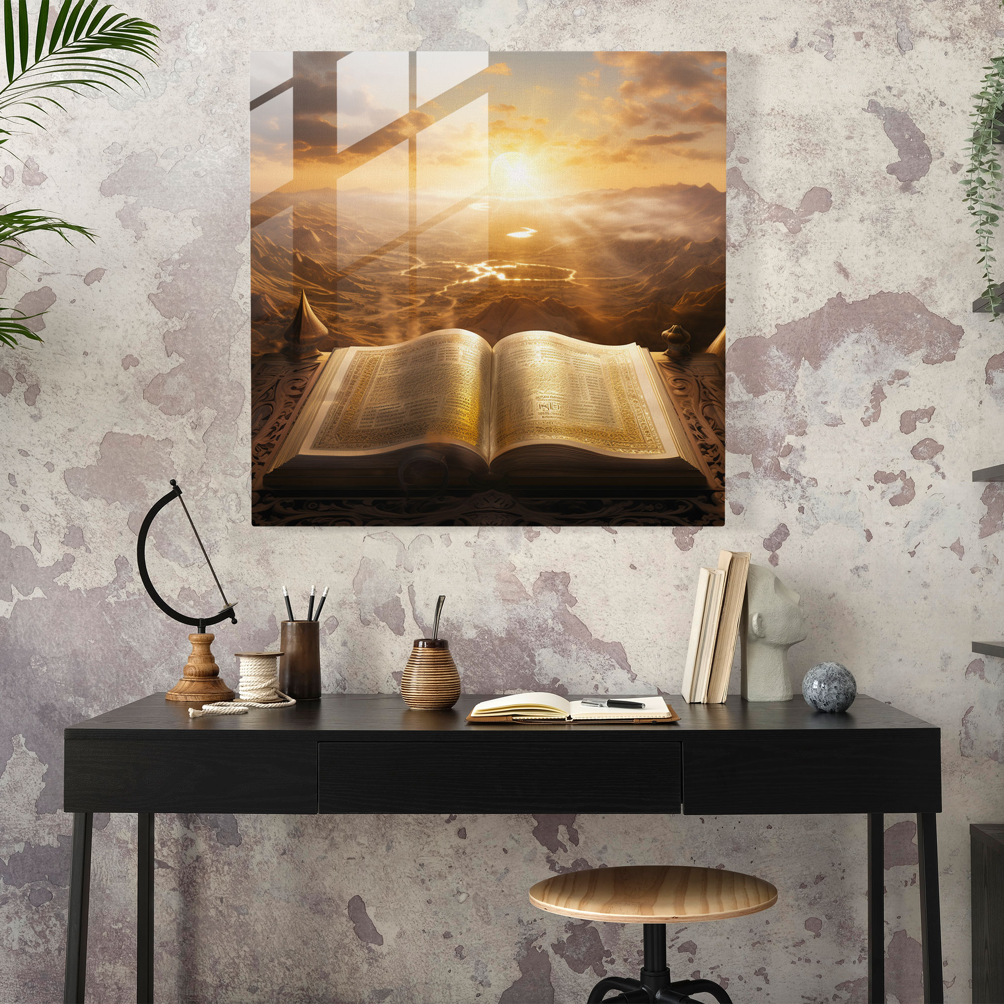 Holy Quran Glass Print - Mesmerizing Sunrise - Holy Quran, Glass Print, Glass Wall Art, Holy Quran